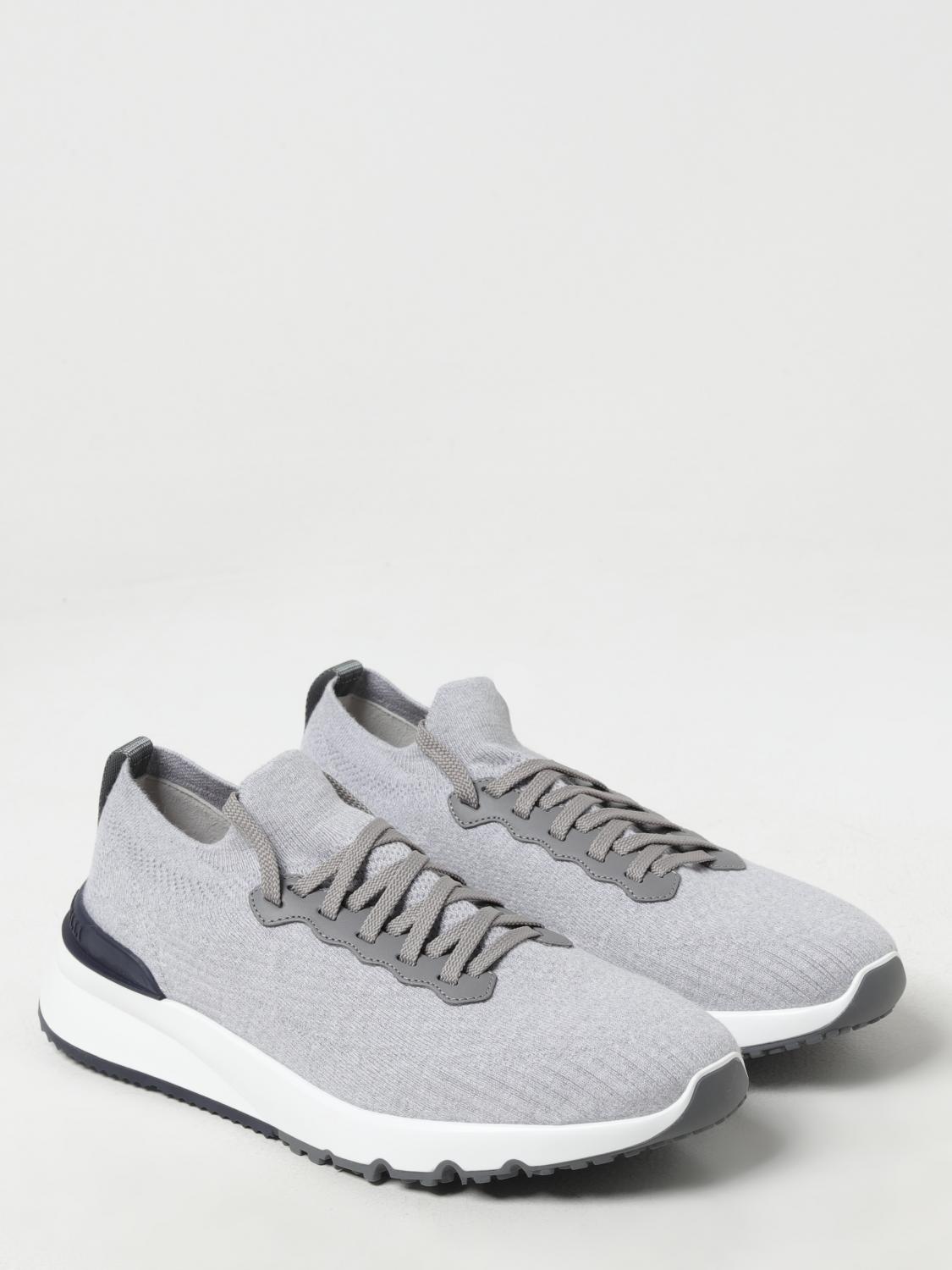 BRUNELLO CUCINELLI SNEAKERS: Brunello Cucinelli Knit Sneakers, Charcoal - Img 2