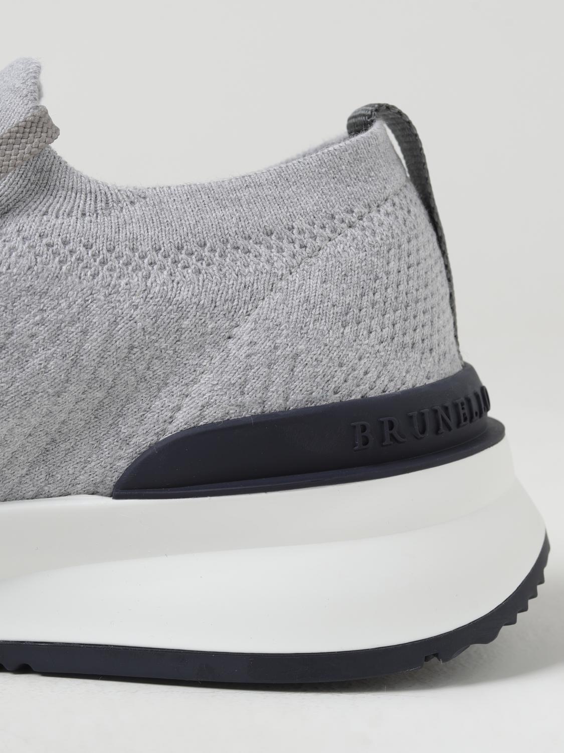 BRUNELLO CUCINELLI SNEAKERS: Brunello Cucinelli Knit Sneakers, Charcoal - Img 4