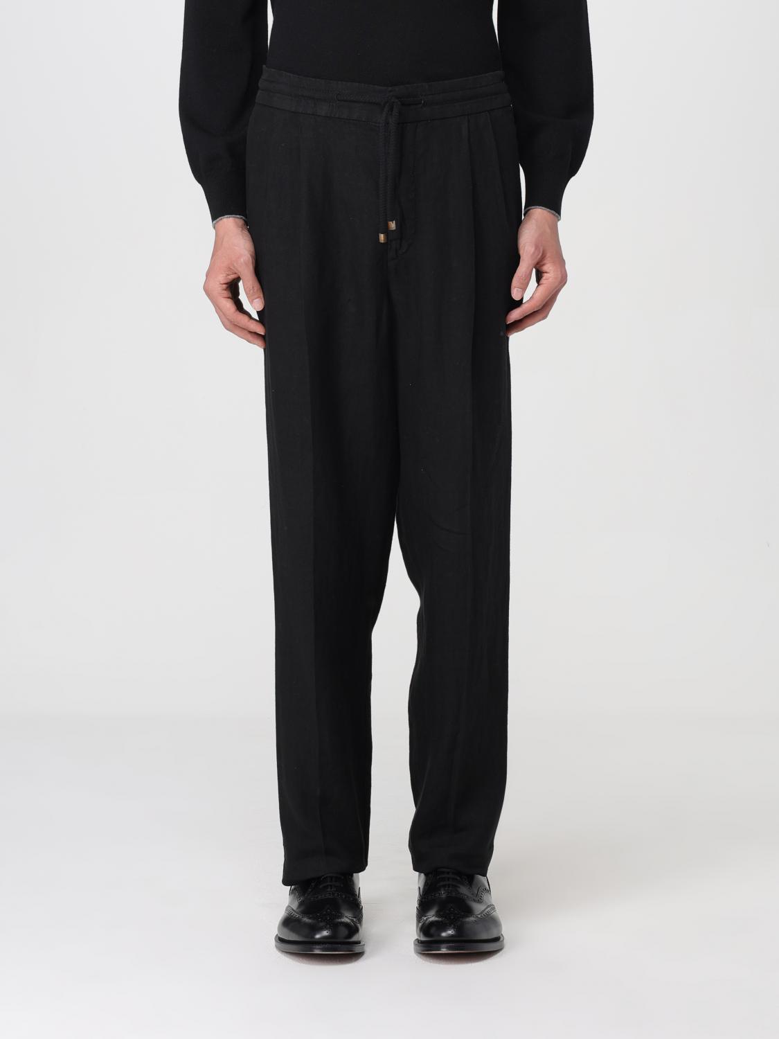 スラックス BRUNELLO CUCINELLI Men Straight Pants M243DE1710C101 BLACK BRUNELLO CUCINELLI: Pants men - Black | Brunello Cucinelli