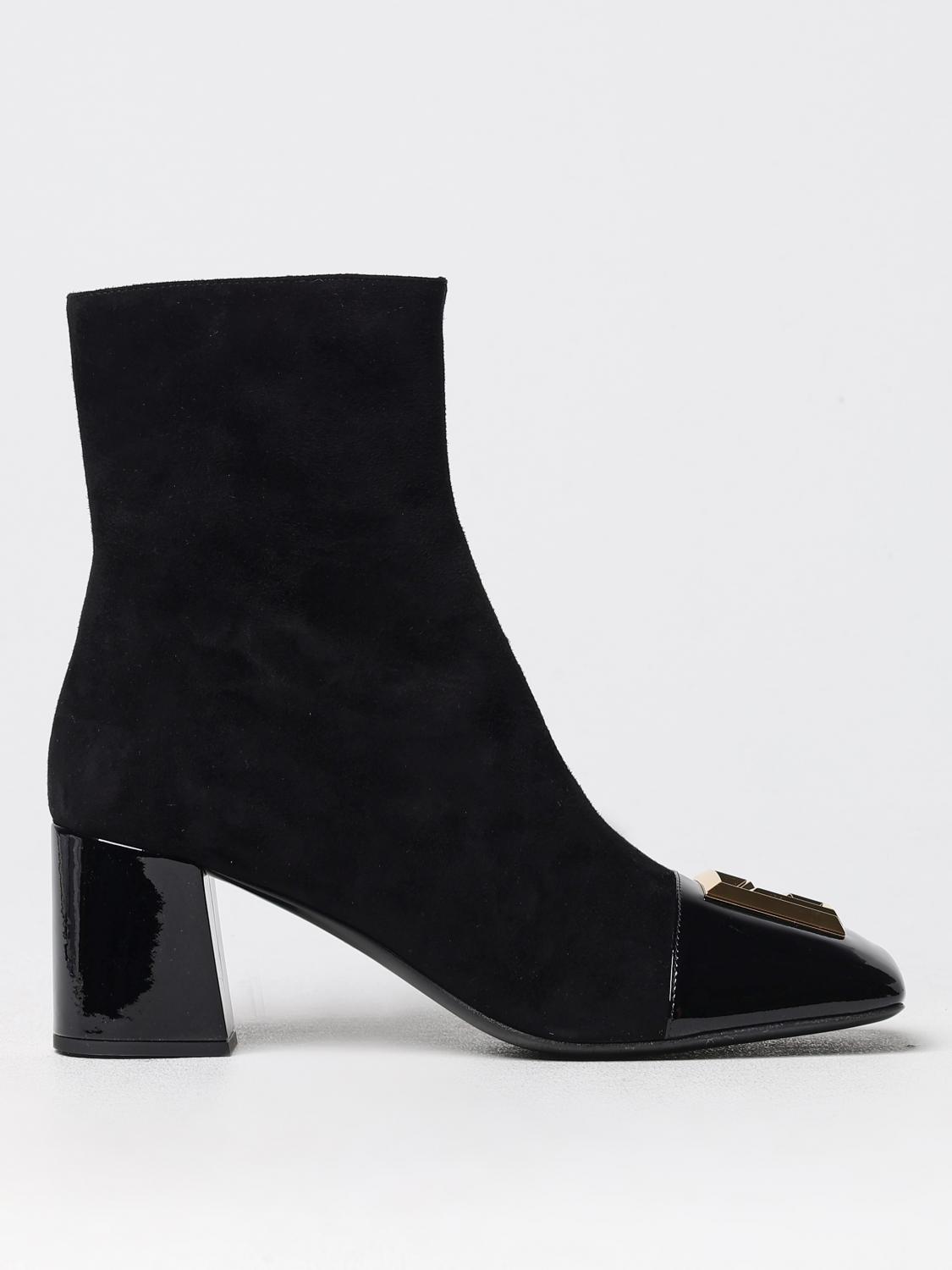 BALMAIN FLAT ANKLE BOOTS: Shoes woman Balmain, Black - Img 1