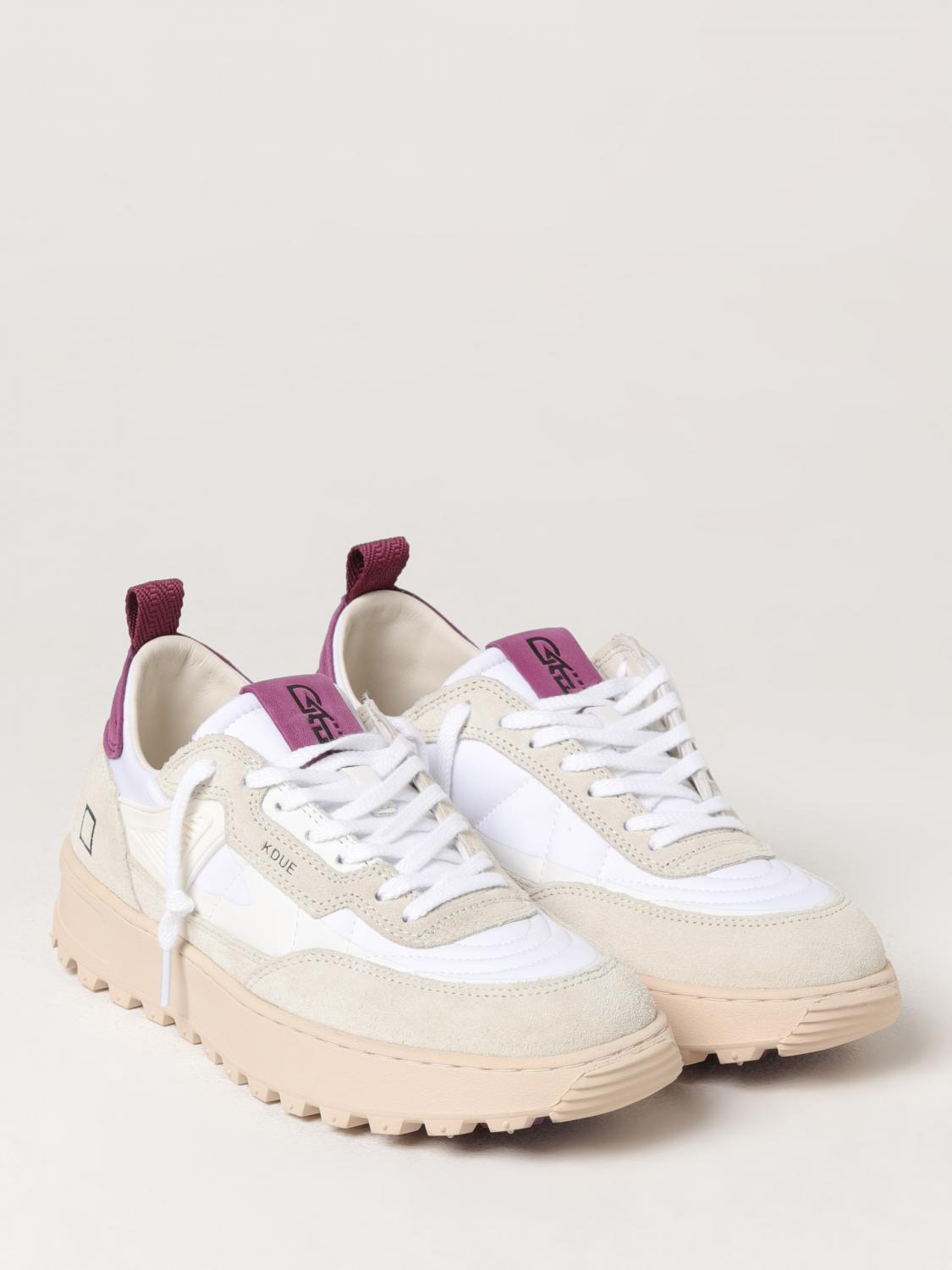 D.A.T.E. SNEAKERS: Sneakers Kdue D.A.T.E. in camoscio e nylon , Bianco - Img 2