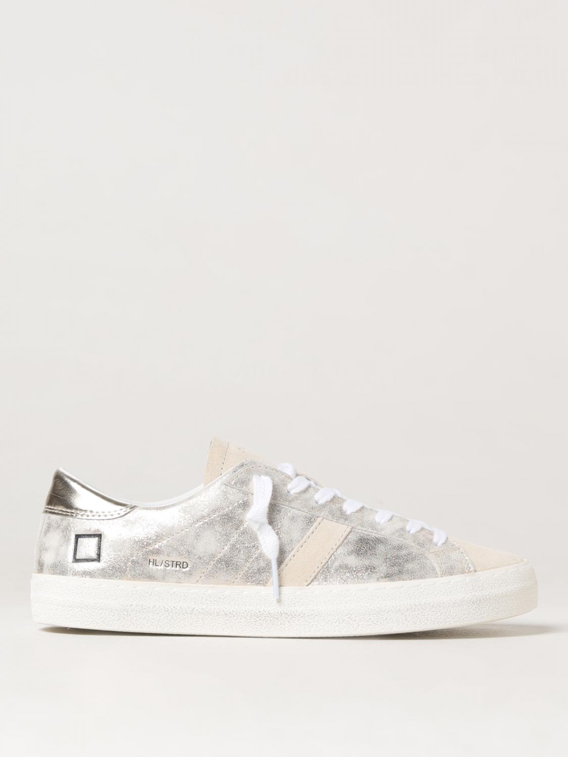 D.A.T.E. SNEAKERS: Sneakers D.A.T.E. in pelle laminata e camoscio , Oro - Img 1