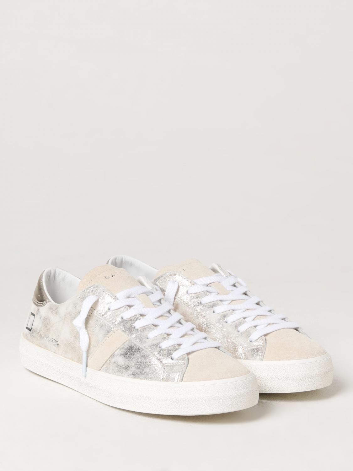 D.A.T.E. SNEAKERS: Sneakers D.A.T.E. in pelle laminata e camoscio , Oro - Img 2