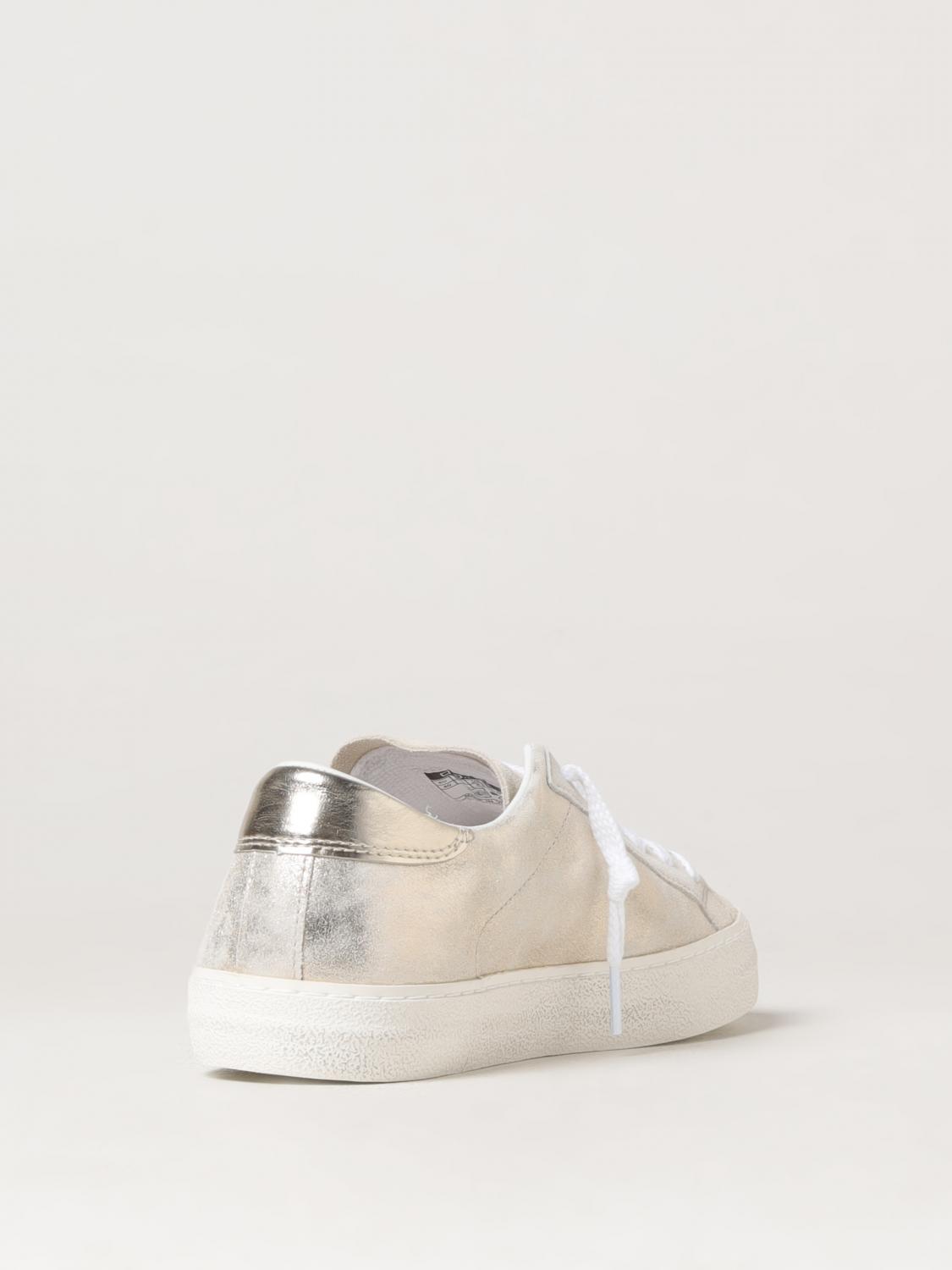 D.A.T.E. SNEAKERS: Sneakers D.A.T.E. in pelle laminata e camoscio , Oro - Img 3