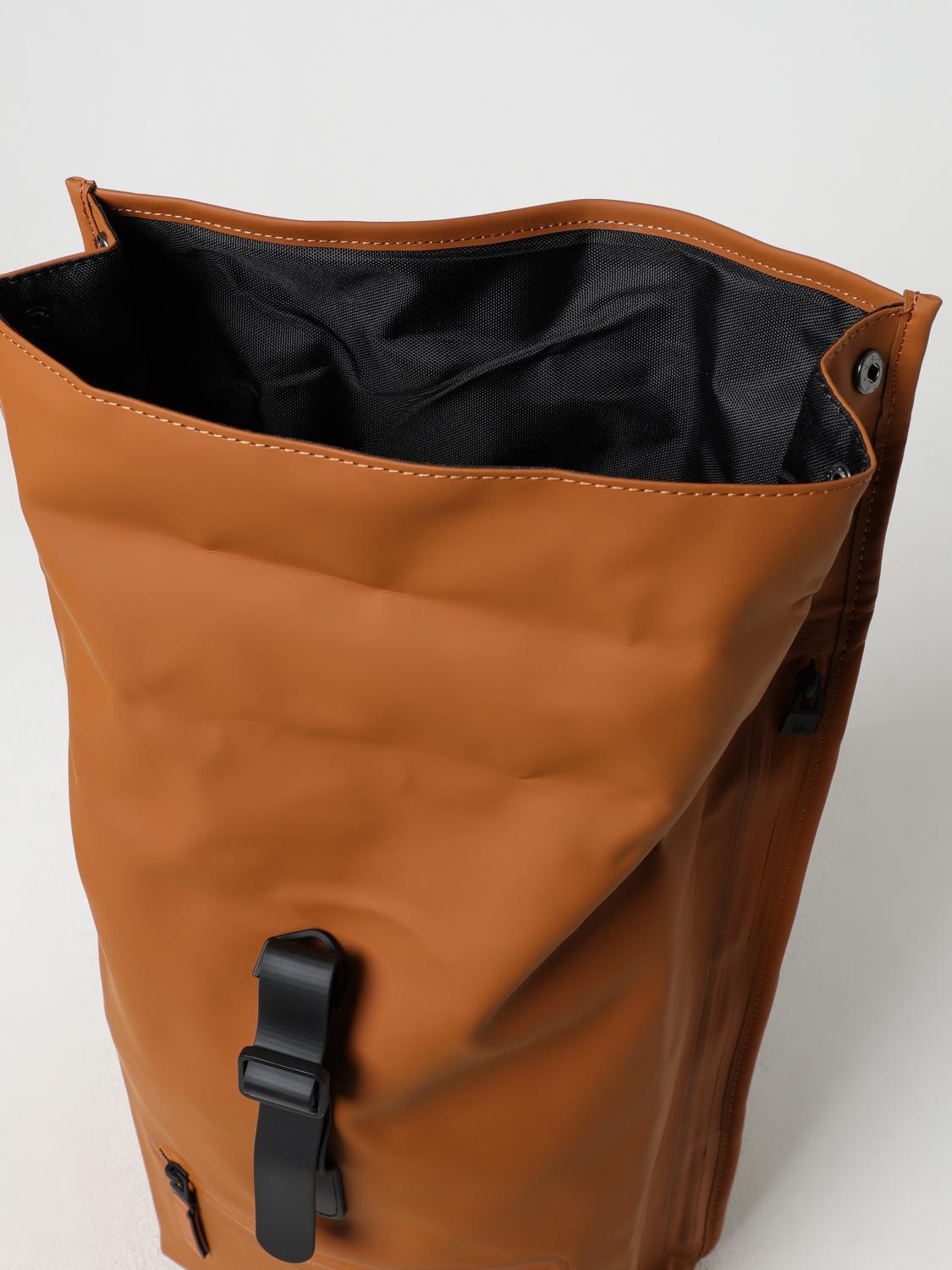 RAINS ZAINO: Zaino Rolltop Rucksack Rains impermeabile in tessuto gommato , Arancione - Img 4