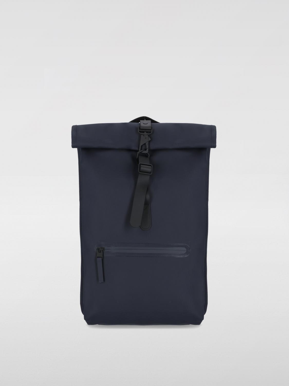 RAINS ZAINO: Zaino Rolltop Rucksack Rains impermeabile in tessuto gommato , Blue - Img 1