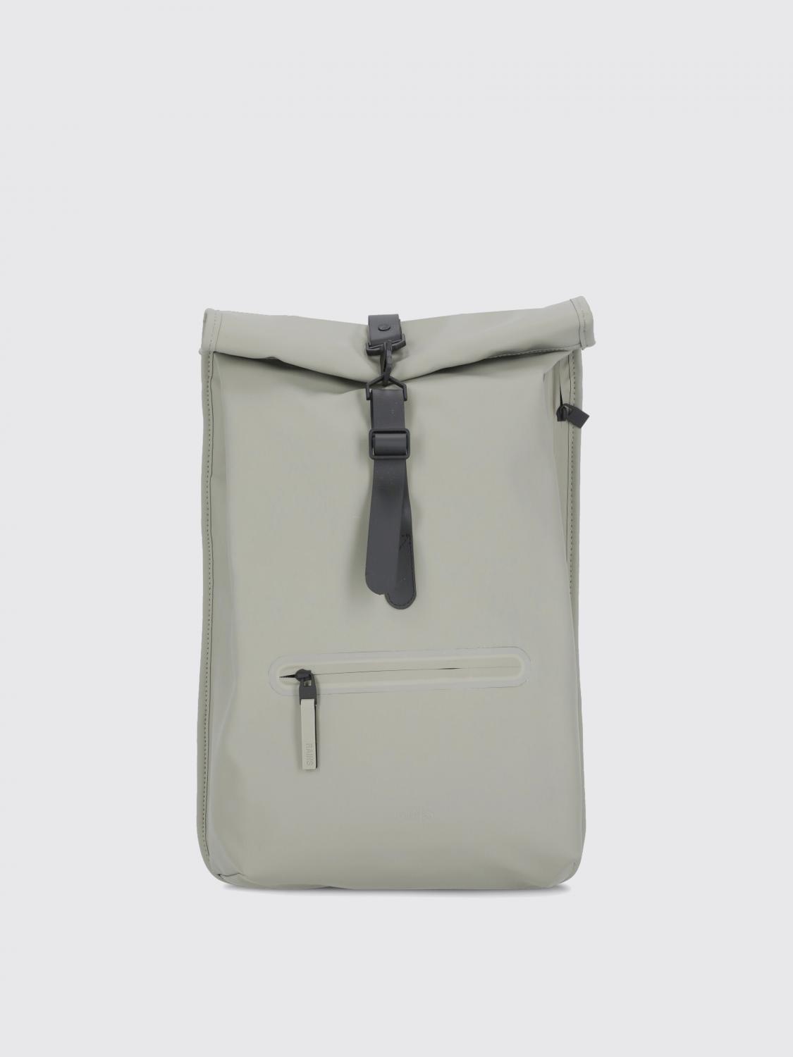 RAINS ZAINO: Zaino Rolltop Rucksack Rains impermeabile in tessuto gommato , Verde - Img 1