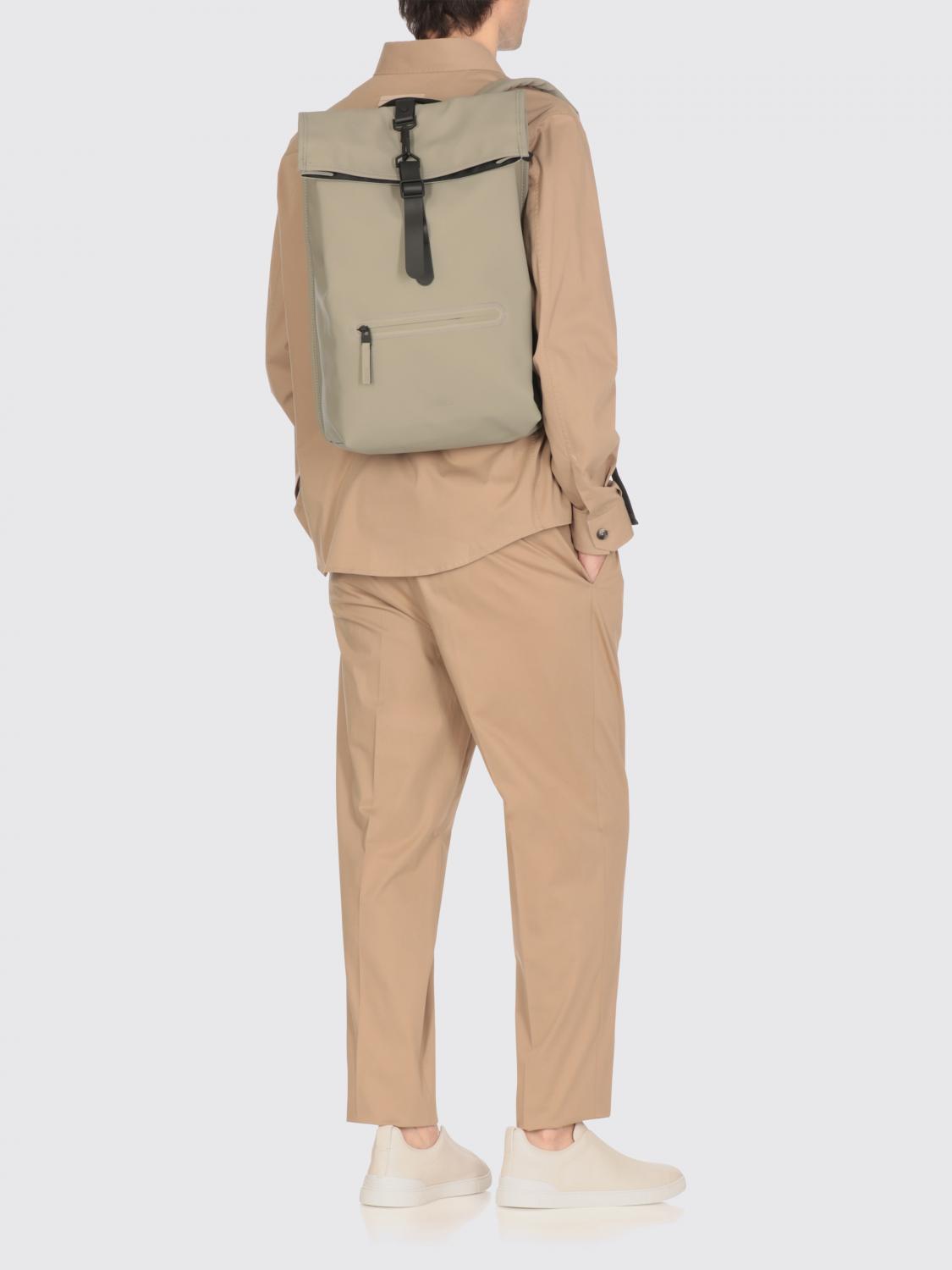 RAINS ZAINO: Zaino Rolltop Rucksack Rains impermeabile in tessuto gommato , Verde - Img 2