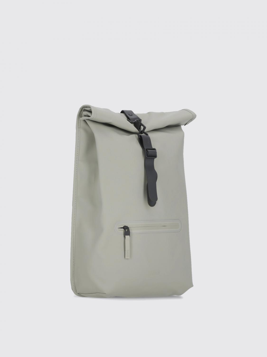 RAINS ZAINO: Zaino Rolltop Rucksack Rains impermeabile in tessuto gommato , Verde - Img 3