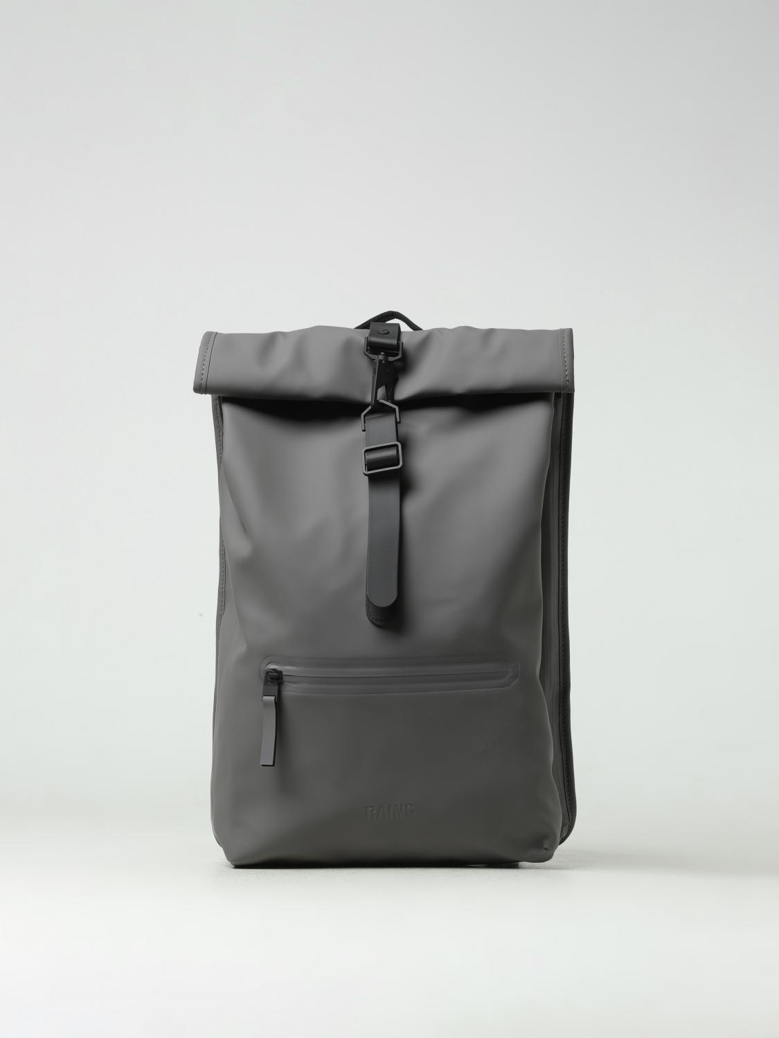 RAINS ZAINO: Zaino Rolltop Rucksack Rains impermeabile in tessuto gommato , Grigio - Img 1