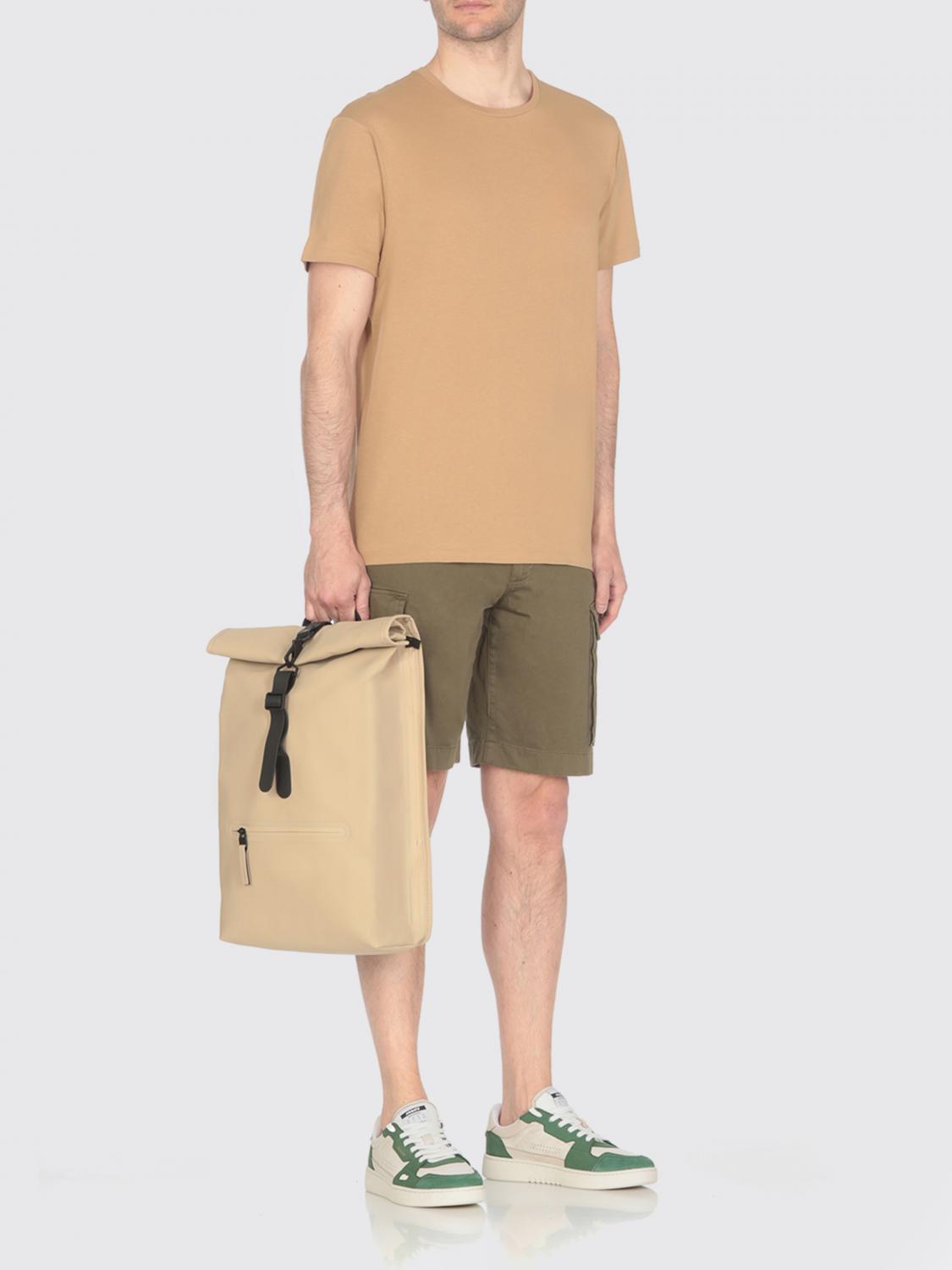 RAINS ZAINO: Zaino Rolltop Rucksack Rains impermeabile in tessuto gommato , Beige - Img 2