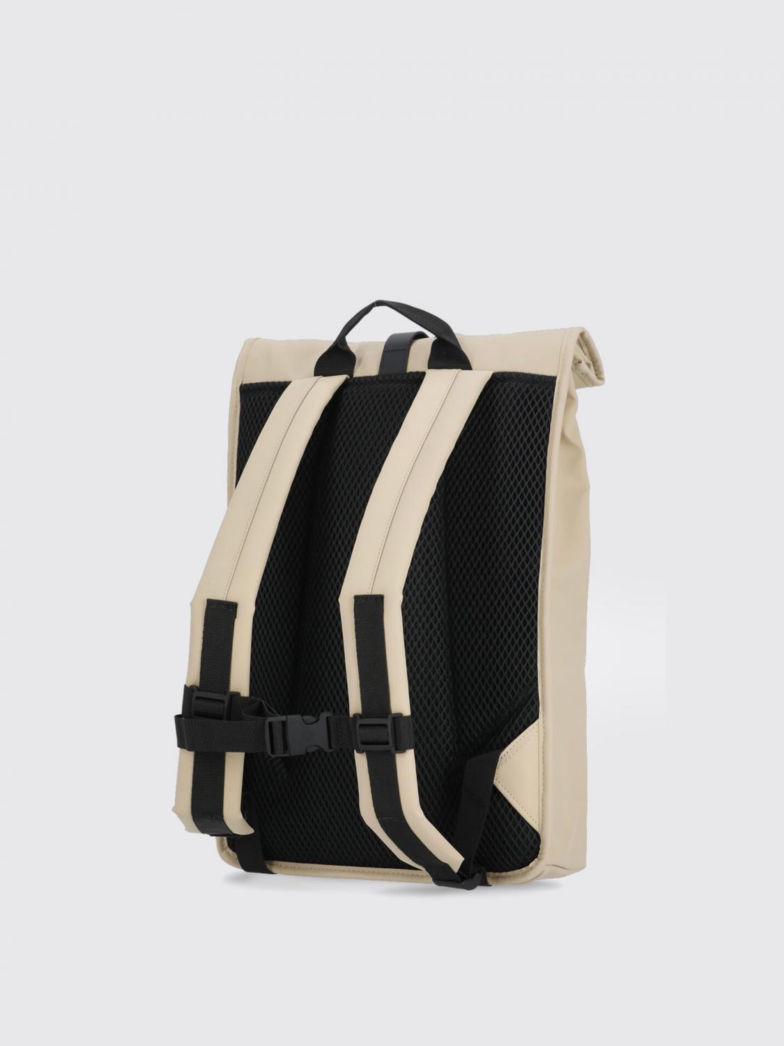 RAINS ZAINO: Zaino Rolltop Rucksack Rains impermeabile in tessuto gommato , Beige - Img 3