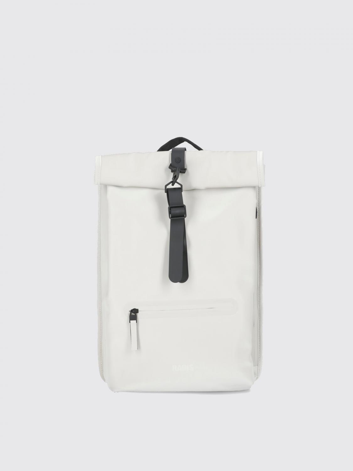 RAINS ZAINO: Zaino Rolltop Rucksack Rains impermeabile in tessuto gommato , Avorio - Img 1
