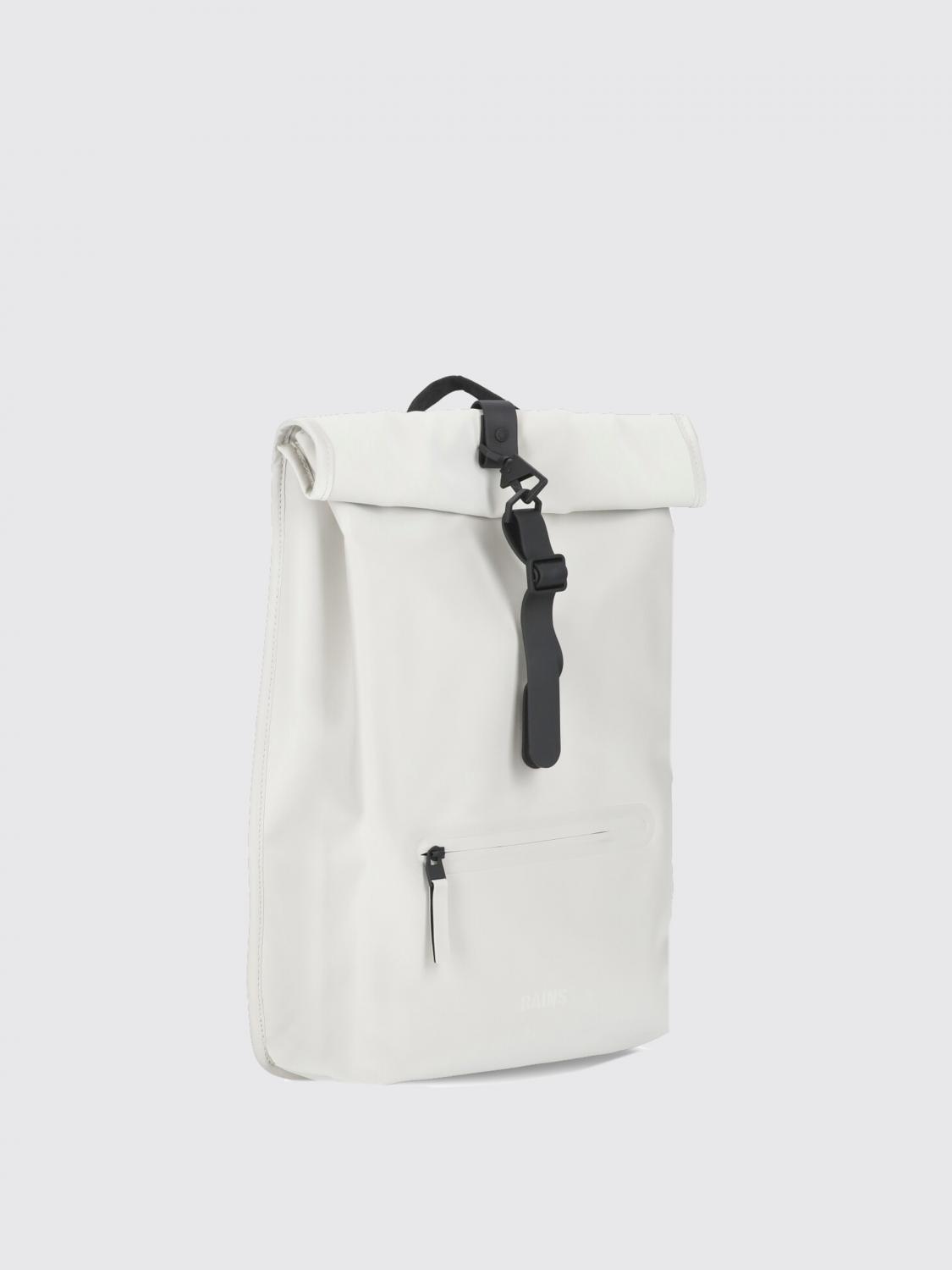 RAINS ZAINO: Zaino Rolltop Rucksack Rains impermeabile in tessuto gommato , Avorio - Img 3