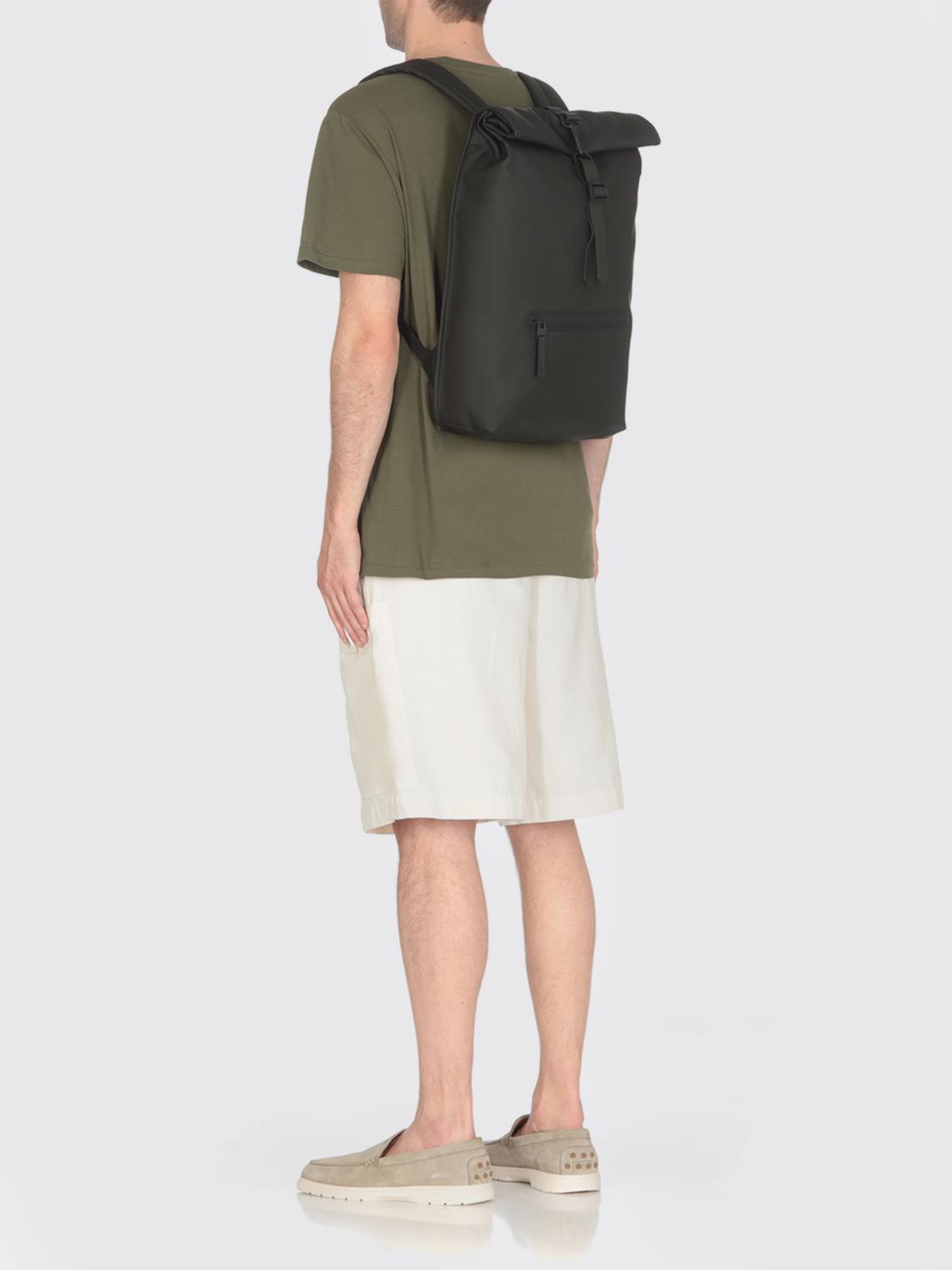RAINS ZAINO: Zaino Rolltop Rucksack Rains impermeabile in tessuto gommato , Nero 1 - Img 2