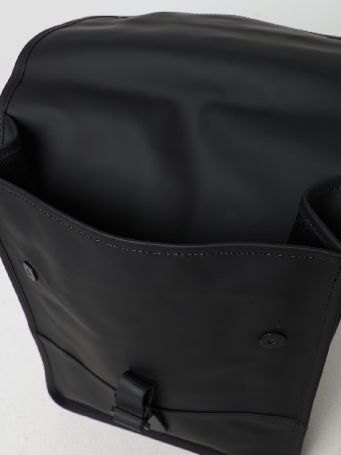 RAINS BACKPACK: Rains Waterproof Rubberized Fabric Backpack, Black - Img 4