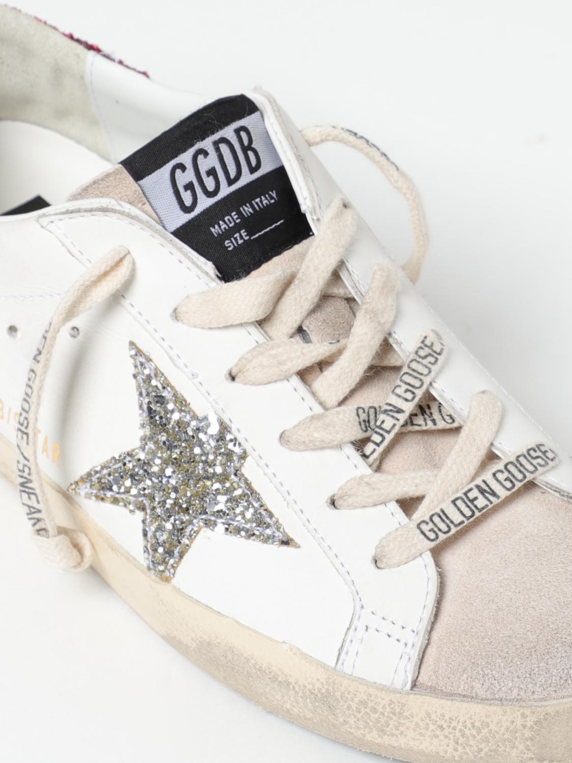 スニーカー GOLDEN  Woman Sneakers White GWF00724F00647610272 White and gold Ball Star lace-up sneakers GOLDEN GOOSE