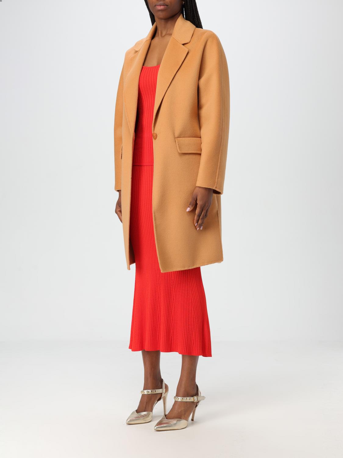 PATRIZIA PEPE COAT: Coat woman Patrizia Pepe, Camel - Img 3