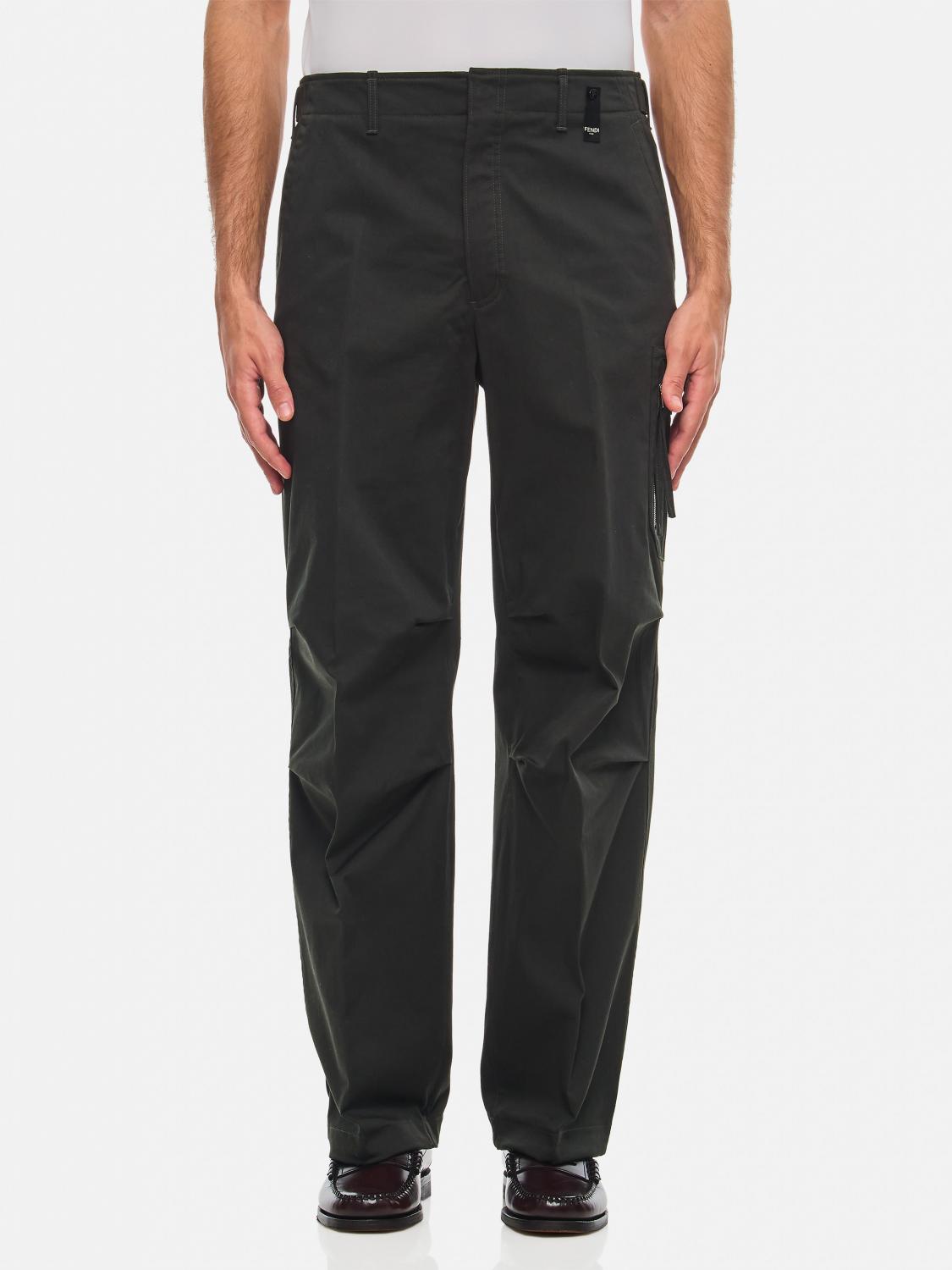 FENDI PANTS: Pants men Fendi, Green - Img 1