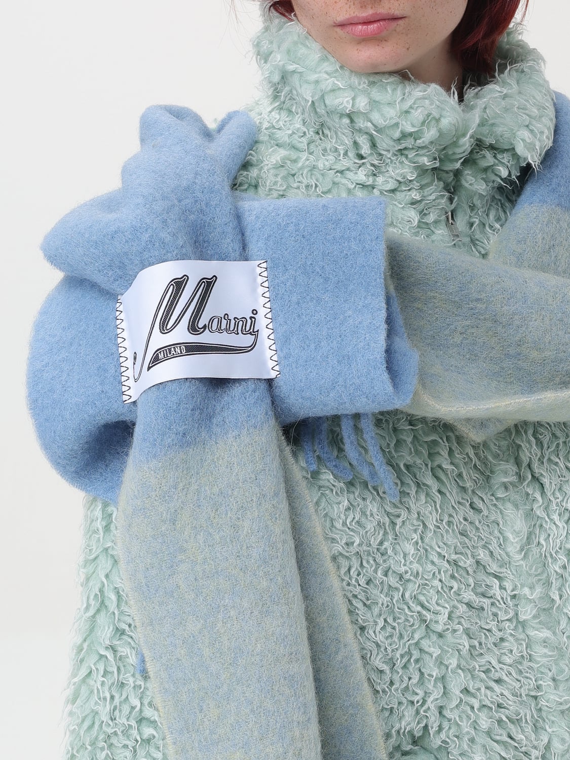 MARNI ÉCHARPE: écharpe femme Marni, Bleu Azur - Img 4