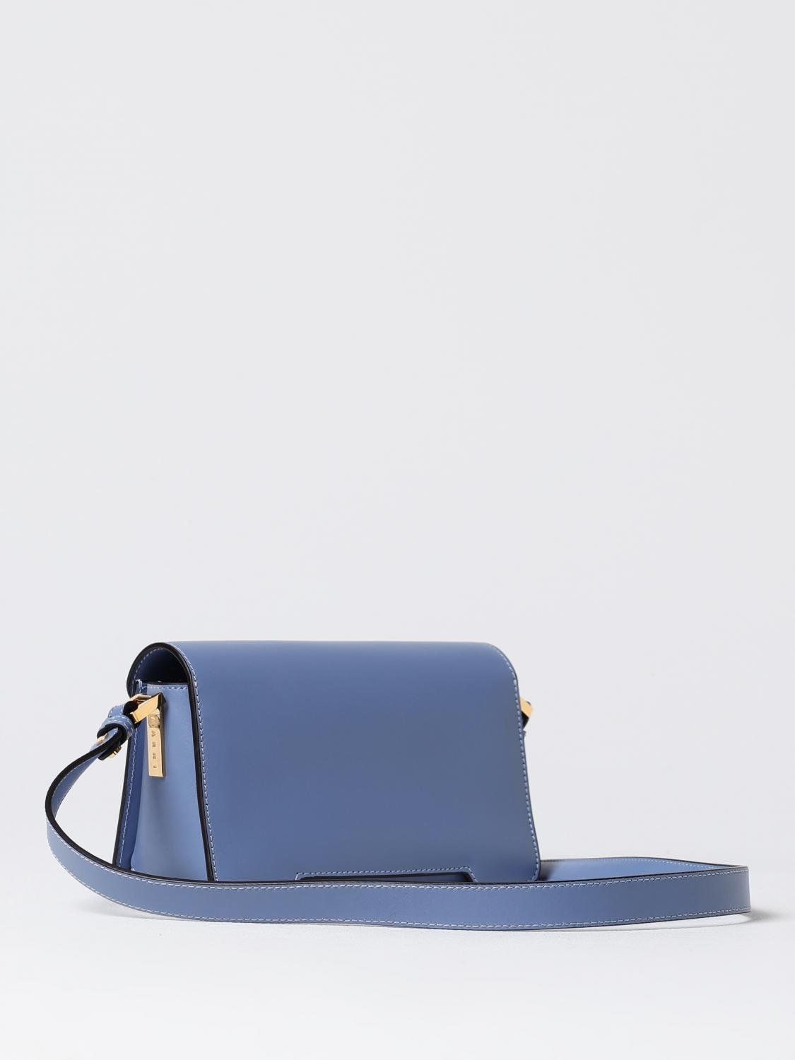 MARNI BORSA MINI: Borsa Trunkaroo Marni in pelle , Blue - Img 3