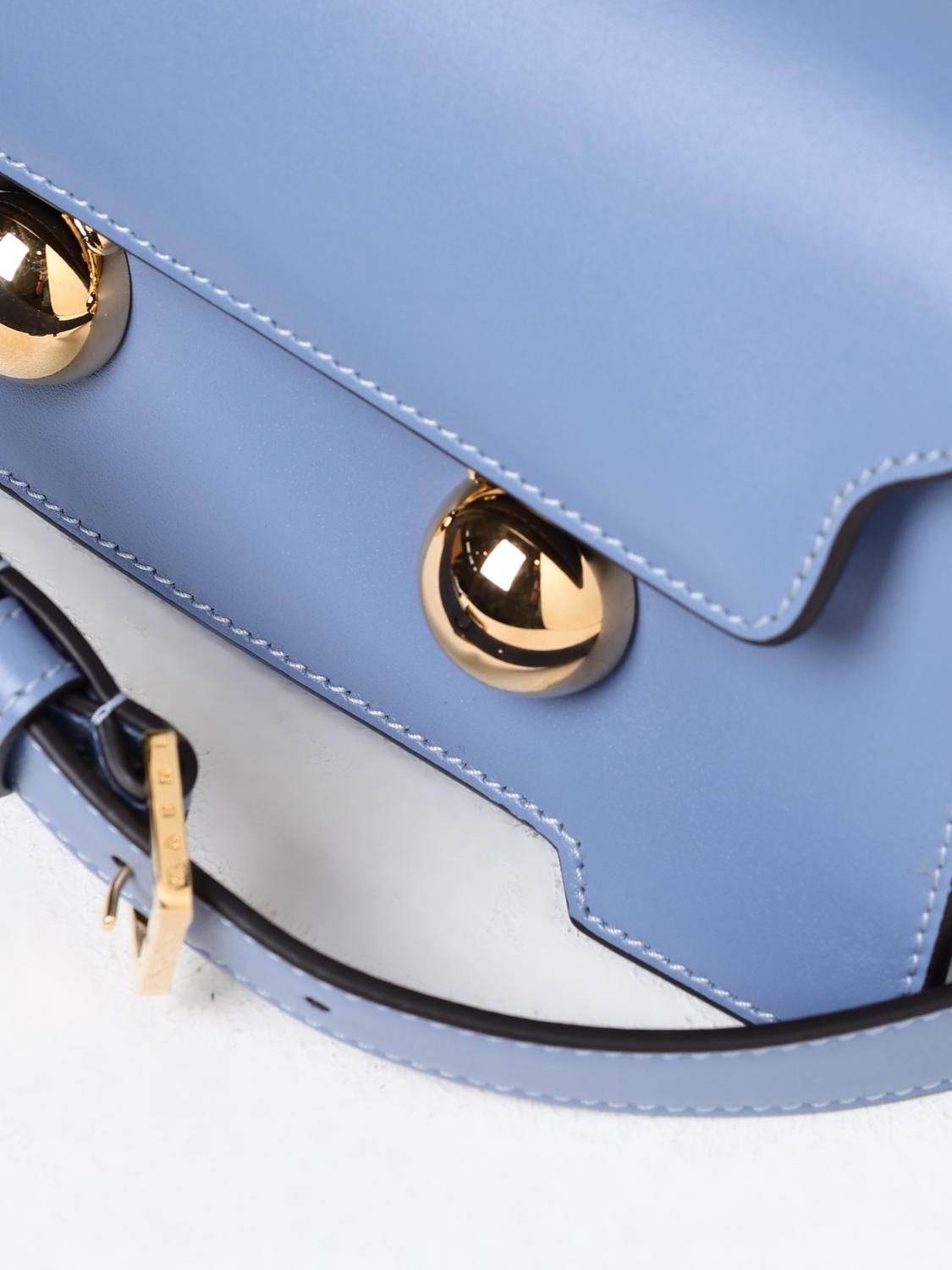 MARNI BORSA MINI: Borsa Trunkaroo Marni in pelle , Blue - Img 4