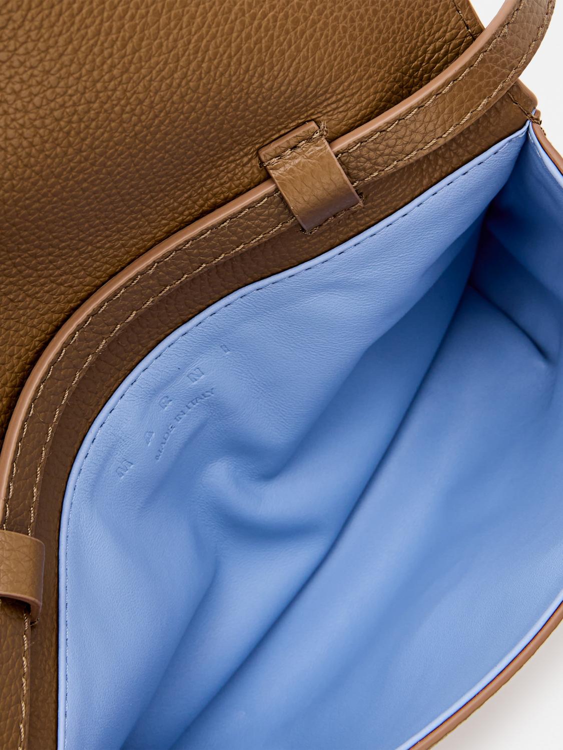 MARNI BORSA A TRACOLLA: Borsa Marni in pelle a grana , Beige - Img 5