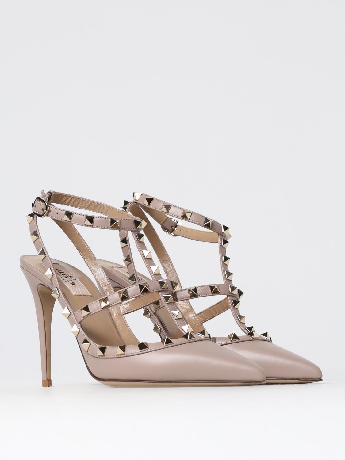 VALENTINO GARAVANI DÉCOLLETÉ: Pump Rockstud Valentino Garavani in pelle , Cipria - Img 2