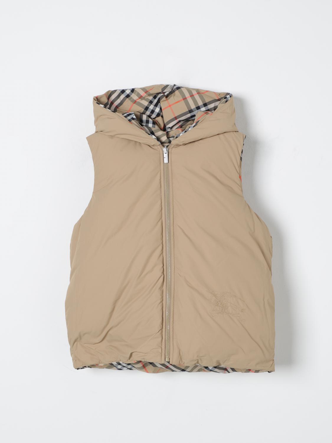 Burberry Kids down vest with hood - Beige | 8092537 | GIGLIO.COM