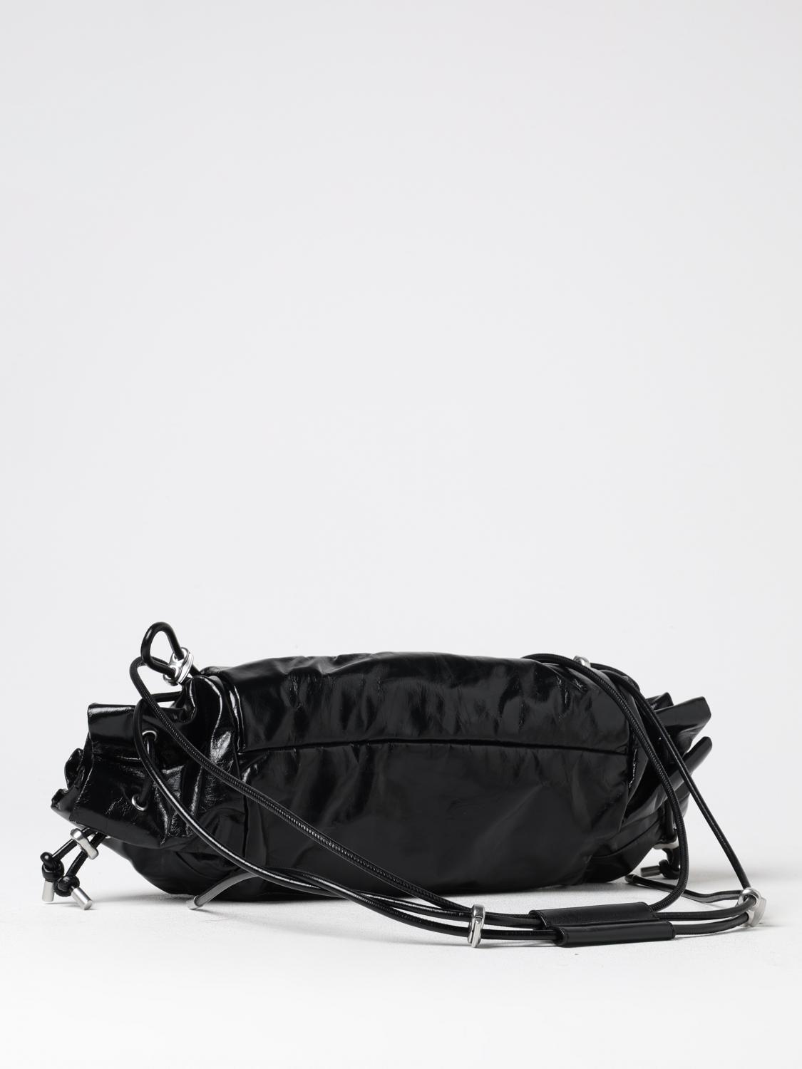 DIESEL BORSA A SPALLA: Borsa Scrunch-D Diesel in nappa , Nero - Img 3
