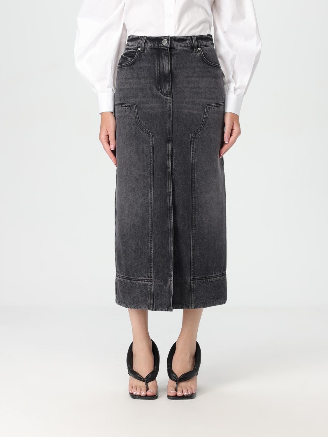 PINKO GONNA: Gonna Pinko in denim di cotone , Grigio - Img 1