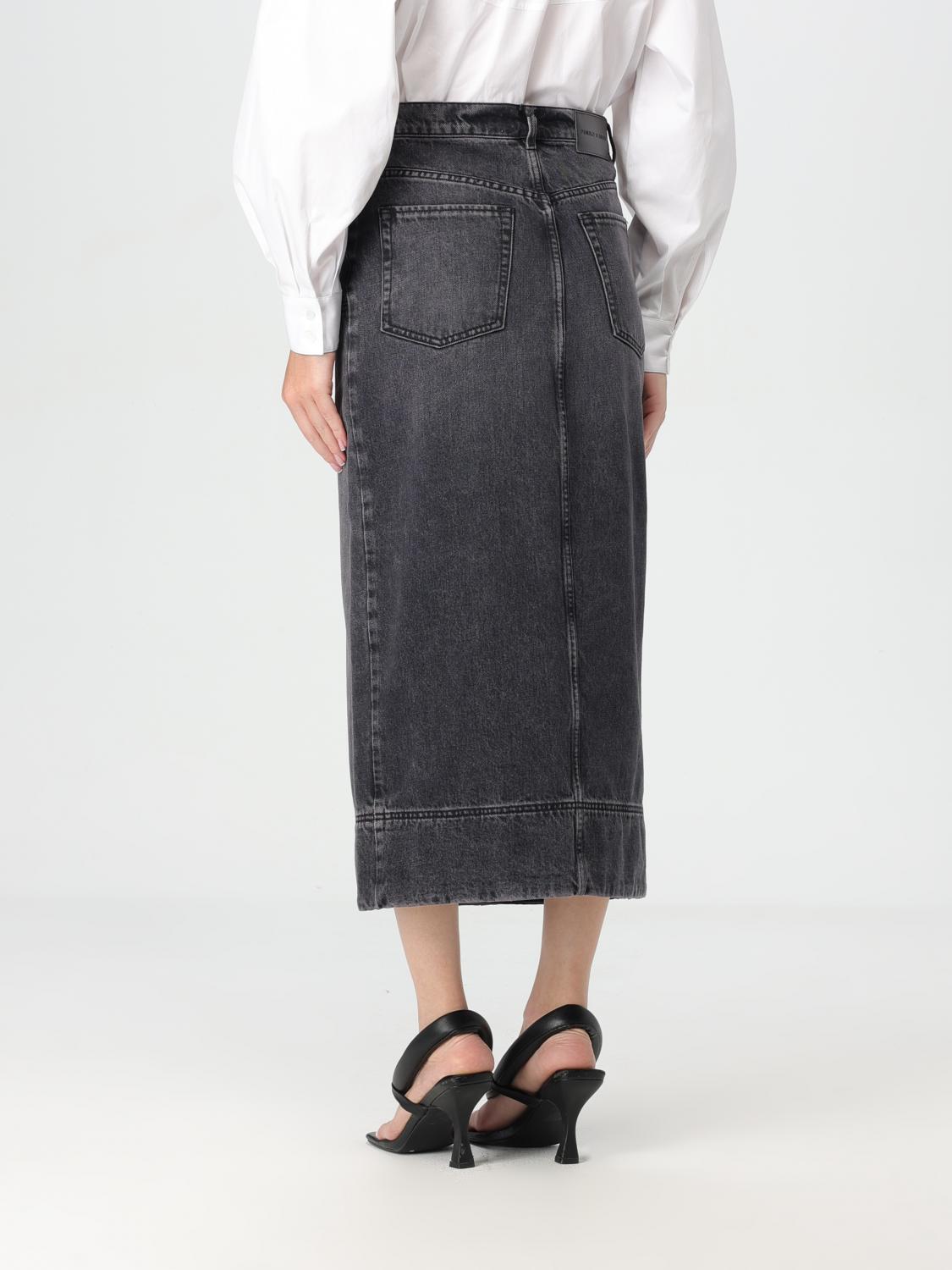 PINKO GONNA: Gonna Pinko in denim di cotone , Grigio - Img 2