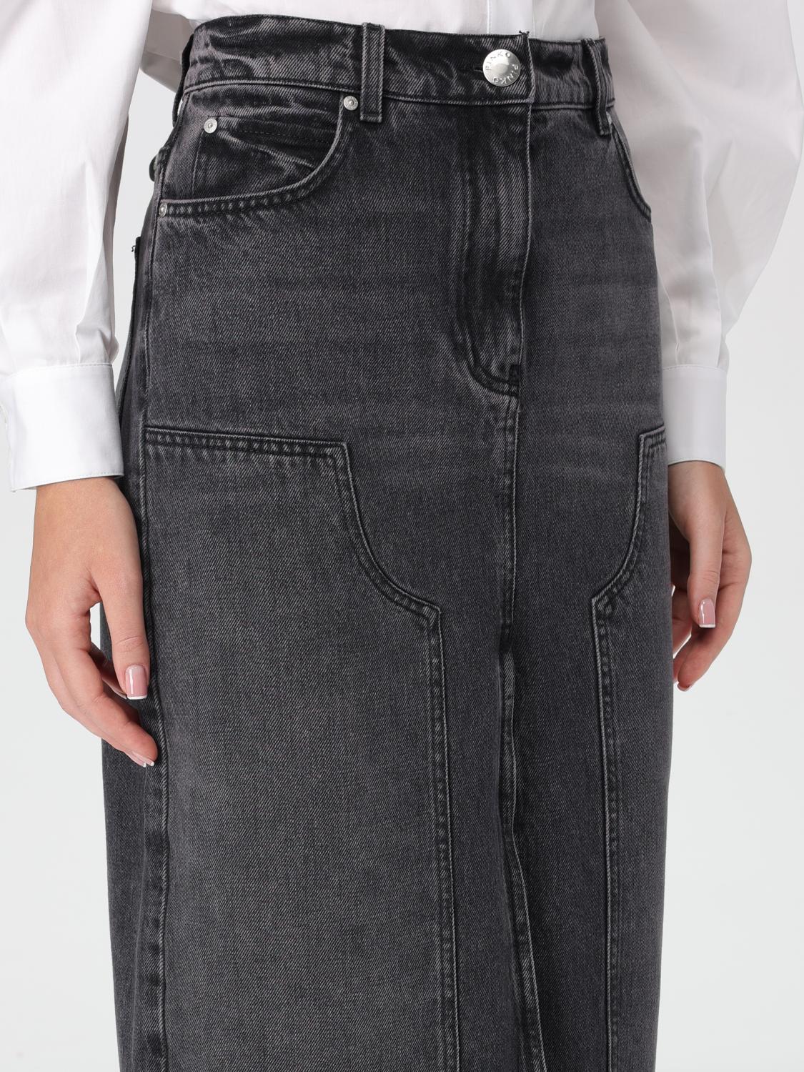 PINKO GONNA: Gonna Pinko in denim di cotone , Grigio - Img 3