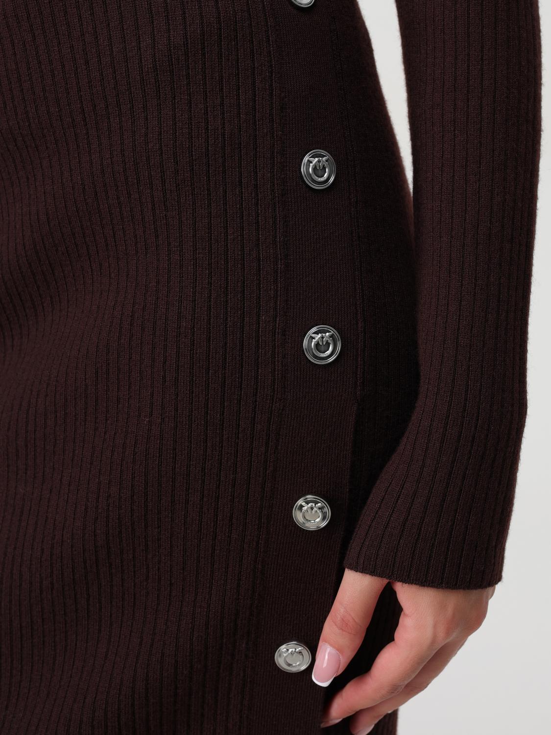 PINKO GONNA: Gonna Pinko in lana a coste stretch , Marrone - Img 3