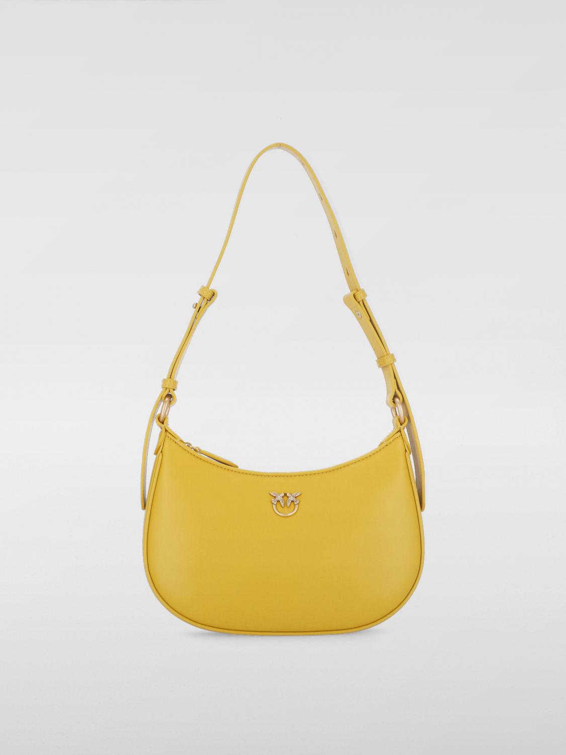 PINKO BORSA A SPALLA: Borsa Pinko in pelle , Giallo - Img 1