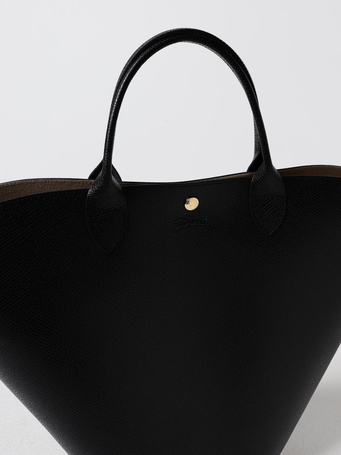LONGCHAMP BORSA A MANO: Borsa shopping XL Épure Longchamp in pelle, Nero - Img 3