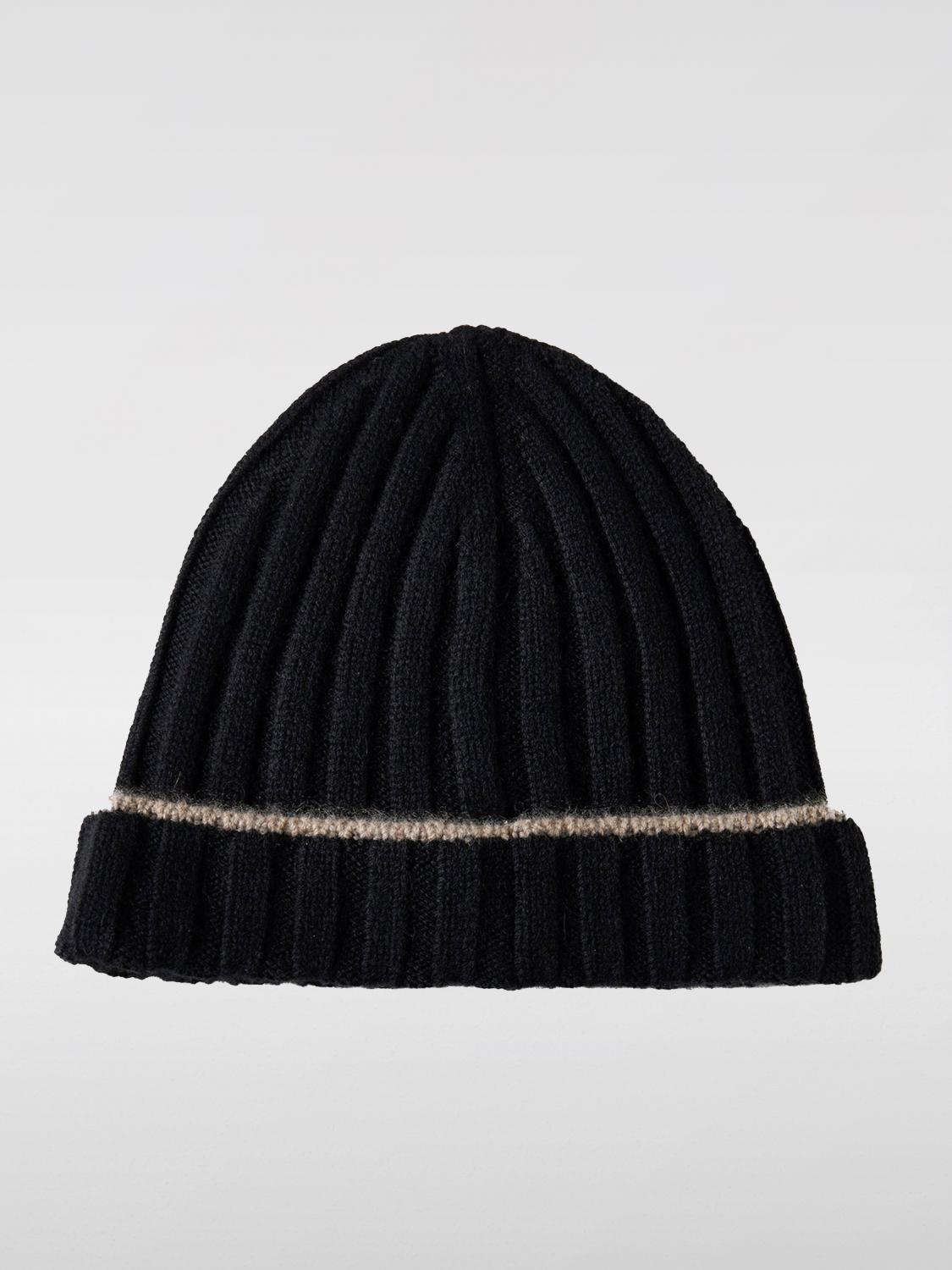 BRUNELLO CUCINELLI CAPPELLO: Cappello Brunello Cucinelli in cashmere a coste , Nero - Img 1