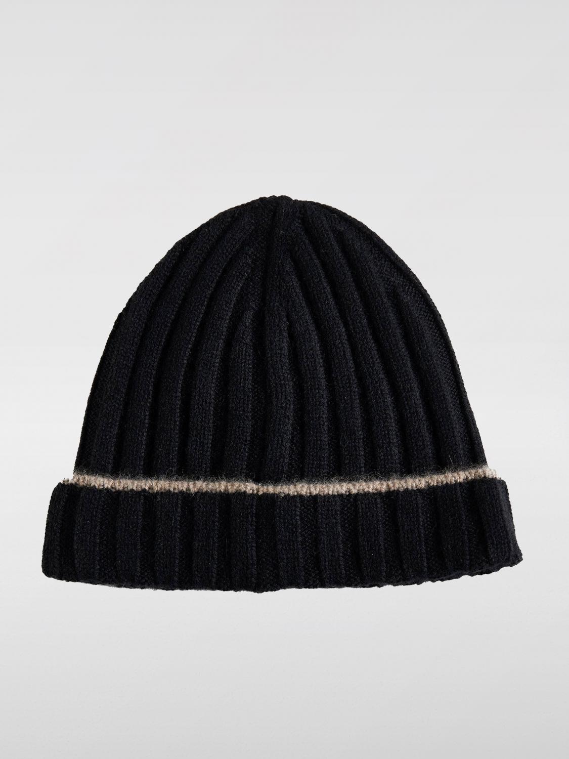 BRUNELLO CUCINELLI CAPPELLO: Cappello Brunello Cucinelli in cashmere a coste , Nero - Img 2