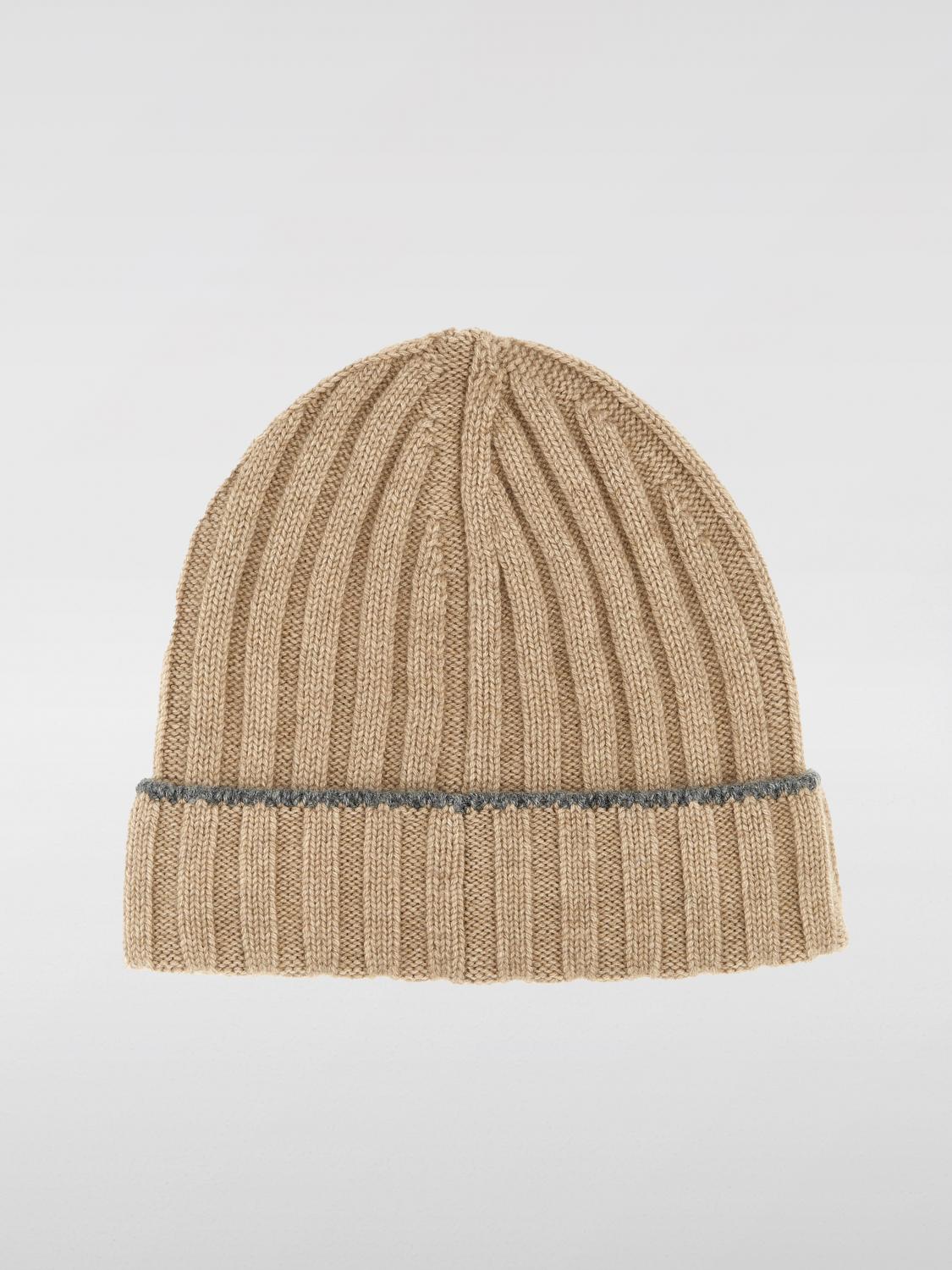 BRUNELLO CUCINELLI CAPPELLO: Cappello Brunello Cucinelli in cashmere a coste , Beige - Img 2