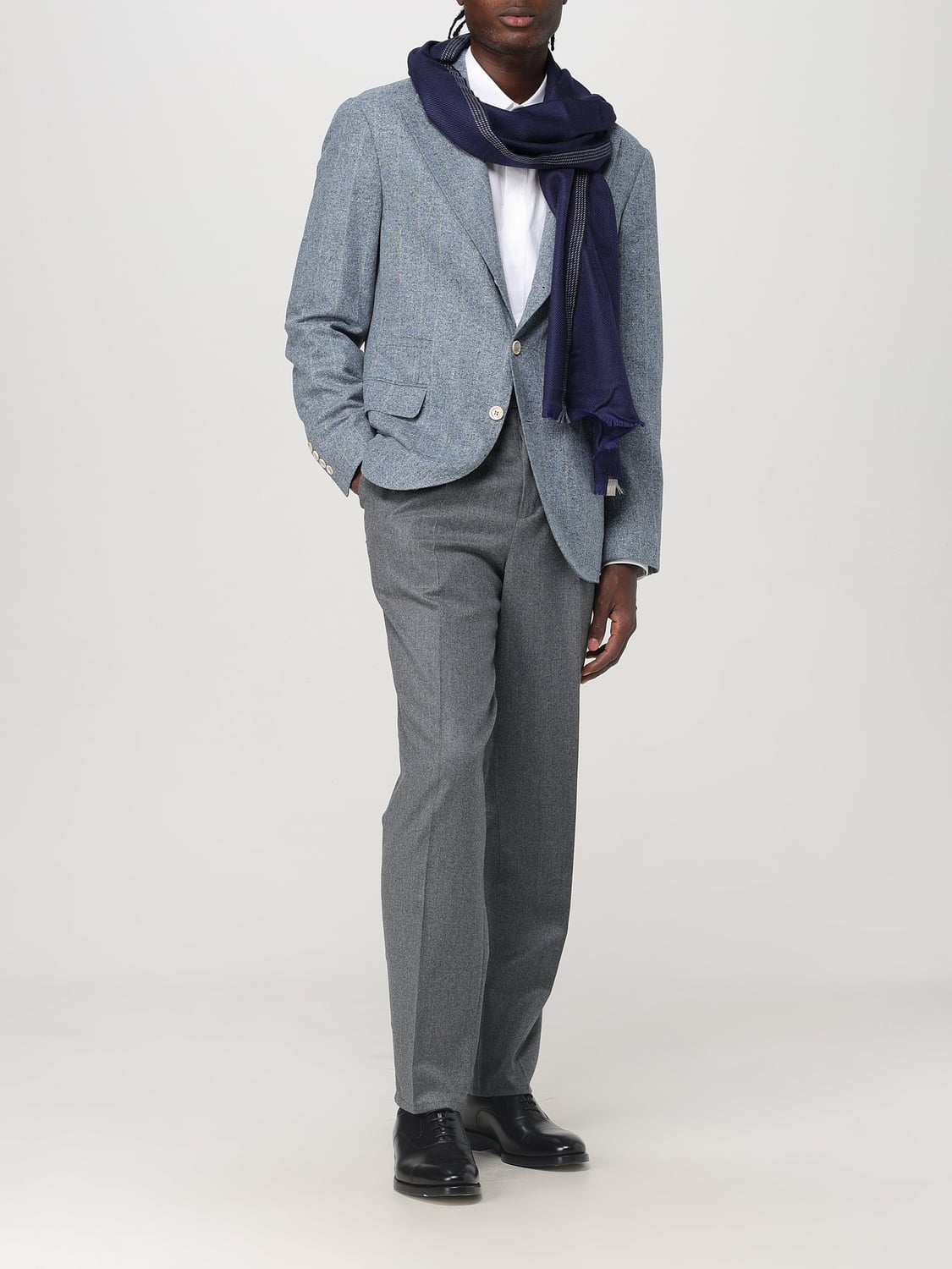 BRUNELLO CUCINELLI SCHAL: Schal herren Brunello Cucinelli, Blau - Img 4