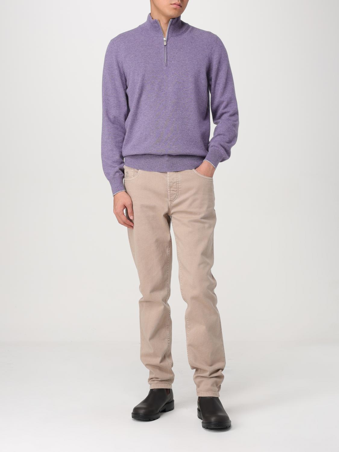 BRUNELLO CUCINELLI PULLOVER: Pullover herren Brunello Cucinelli, Violett - Img 2