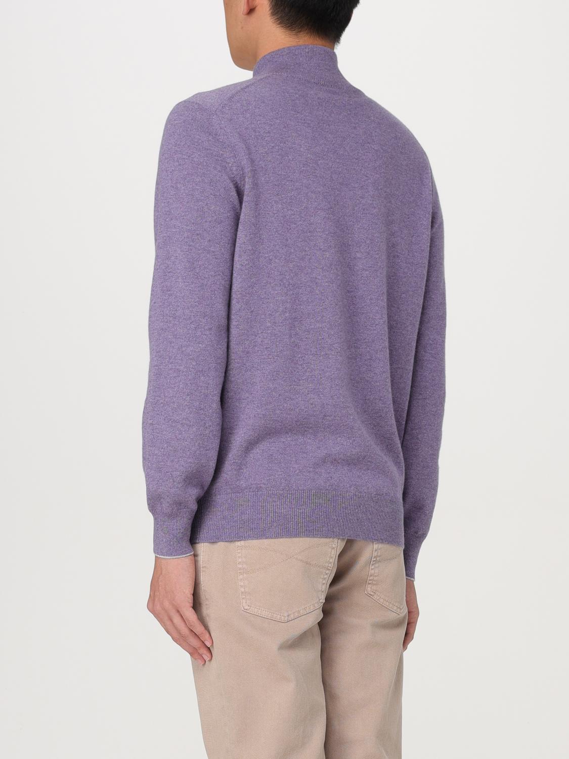 BRUNELLO CUCINELLI PULLOVER: Pullover herren Brunello Cucinelli, Violett - Img 3