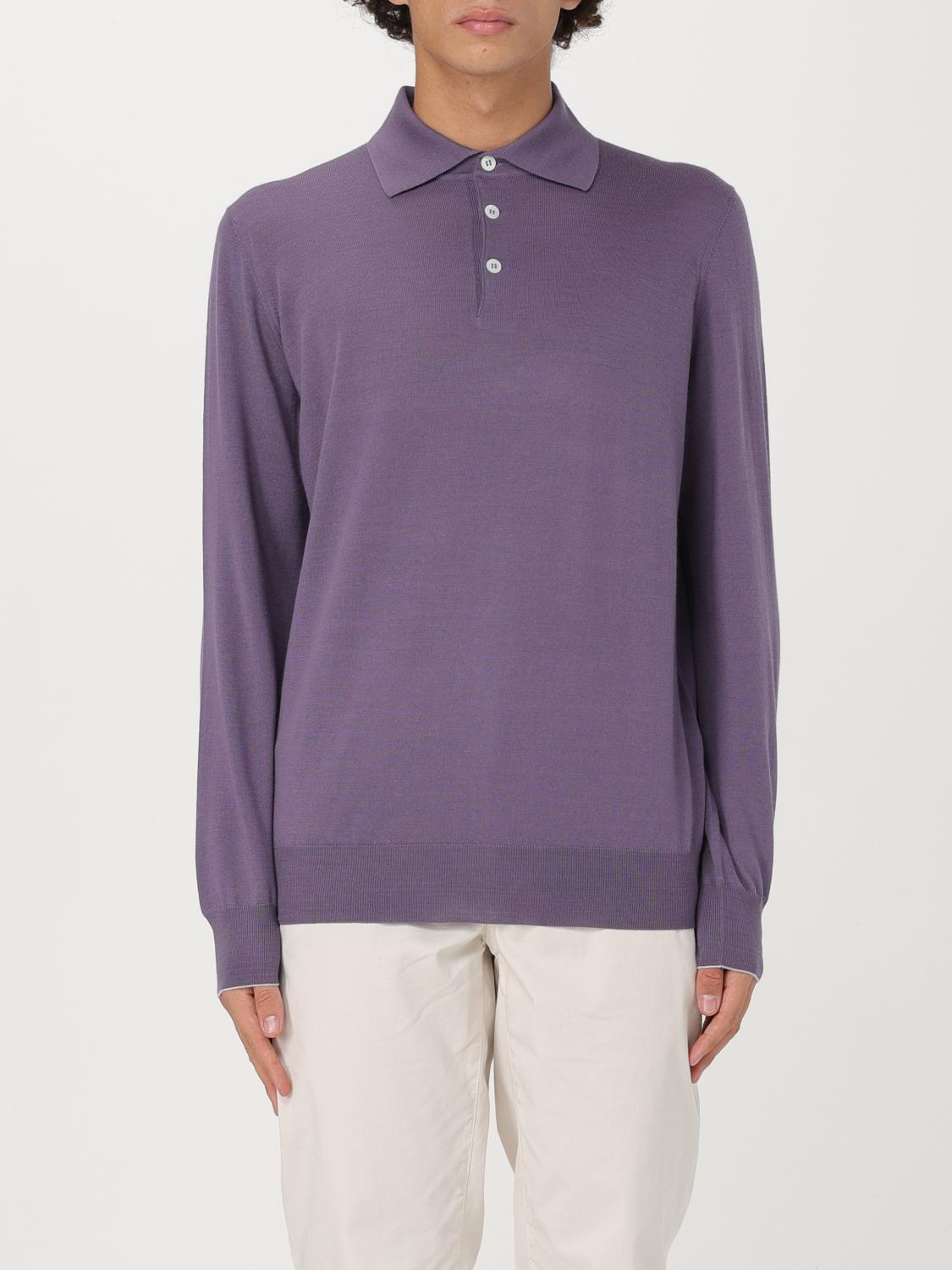 BRUNELLO CUCINELLI POLO SHIRT: Sweater men Brunello Cucinelli, Violet - Img 1