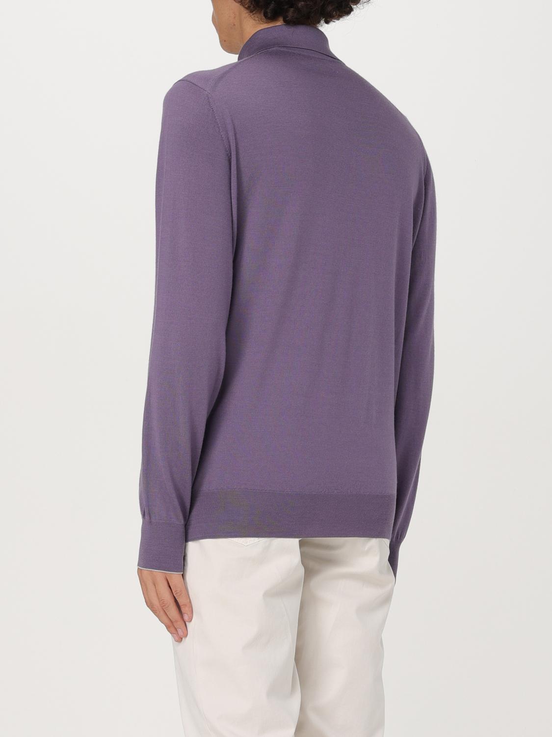 BRUNELLO CUCINELLI POLO SHIRT: Sweater men Brunello Cucinelli, Violet - Img 3