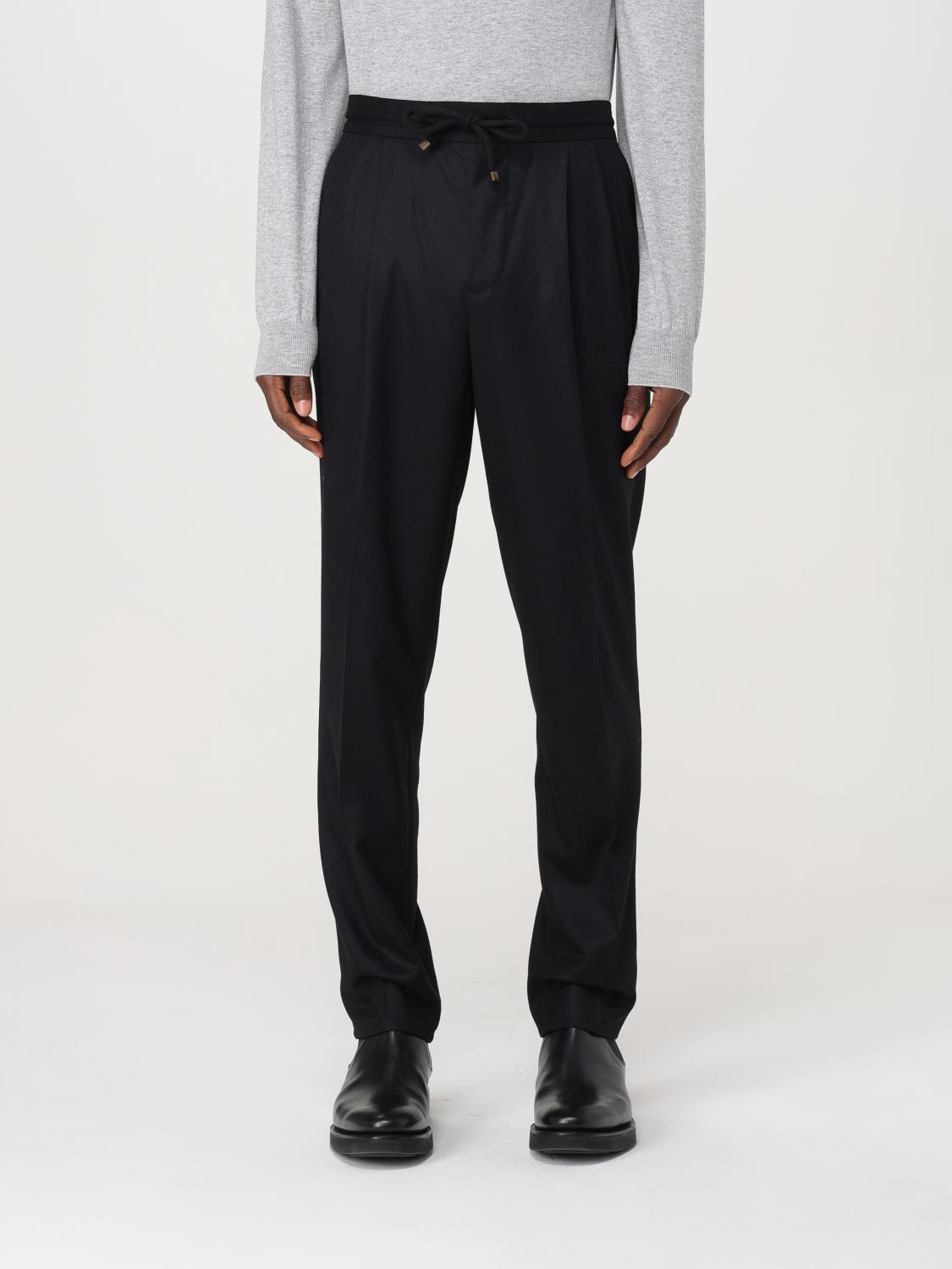 BRUNELLO CUCINELLI PANTALONI: Pantalone Brunello Cucinelli in lana , Nero - Img 1
