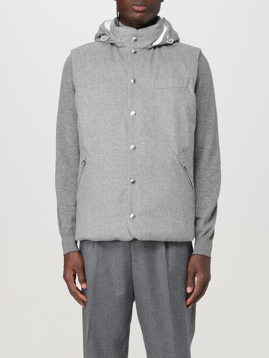 BRUNELLO CUCINELLI SUIT VEST: Brunello Cucinelli vest with hood, Grey - Img 1