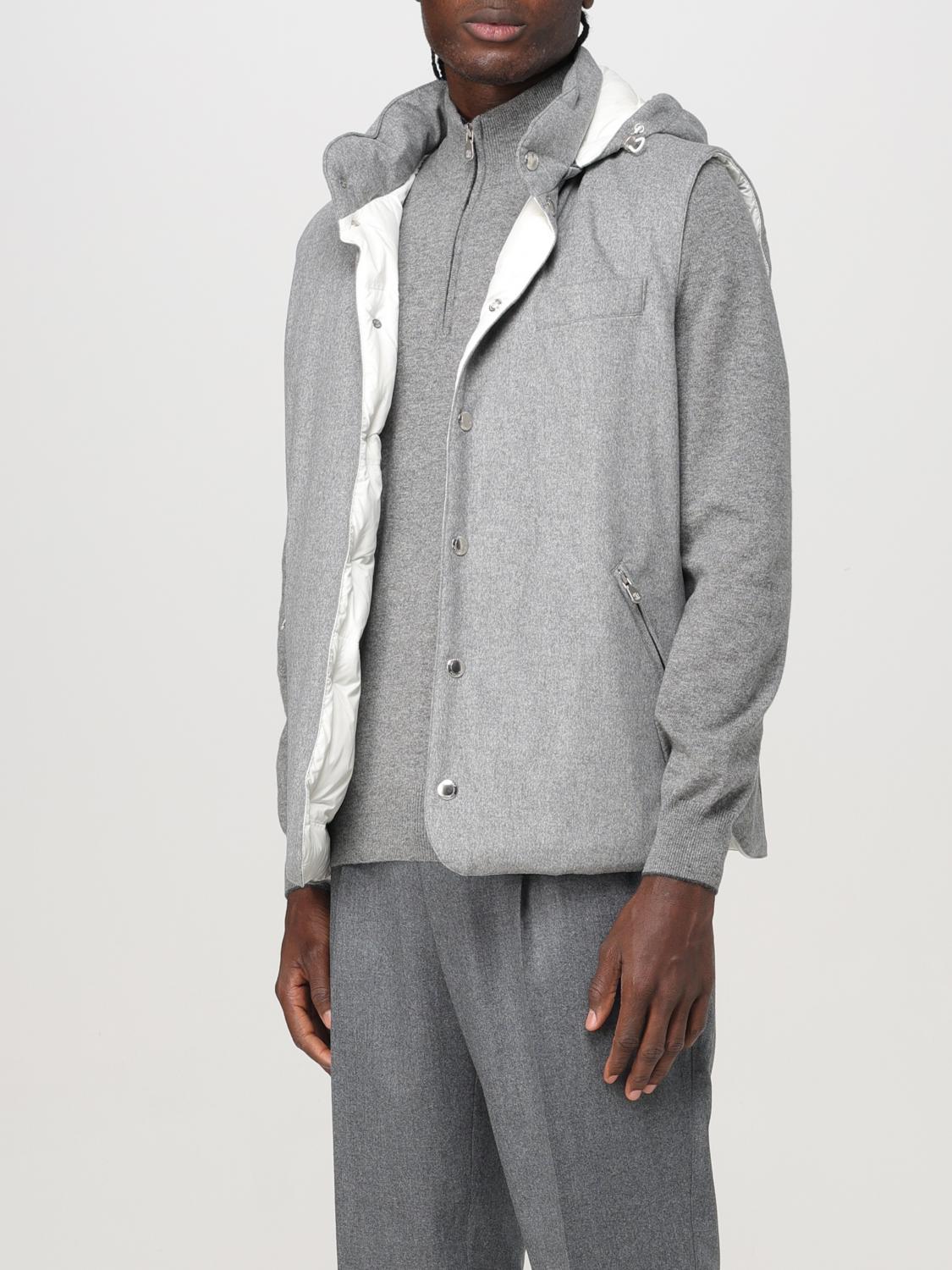 BRUNELLO CUCINELLI SUIT VEST: Brunello Cucinelli vest with hood, Grey - Img 4