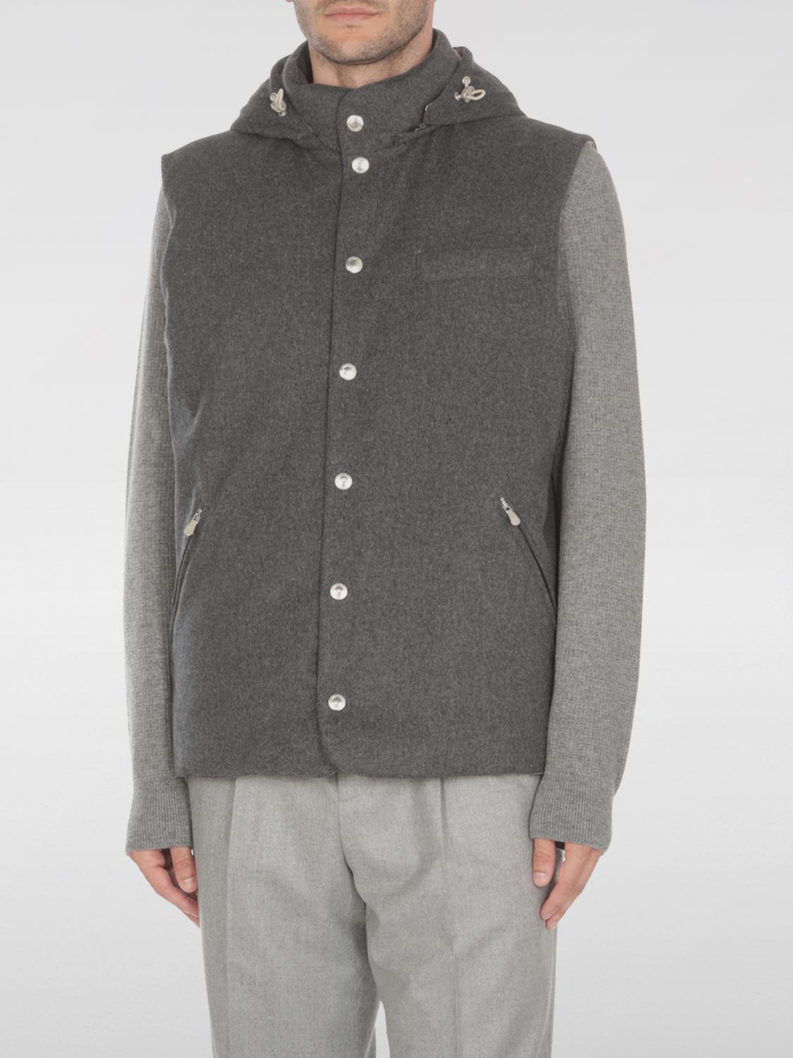 BRUNELLO CUCINELLI SUIT VEST: Brunello Cucinelli vest with hood, Grey 1 - Img 1