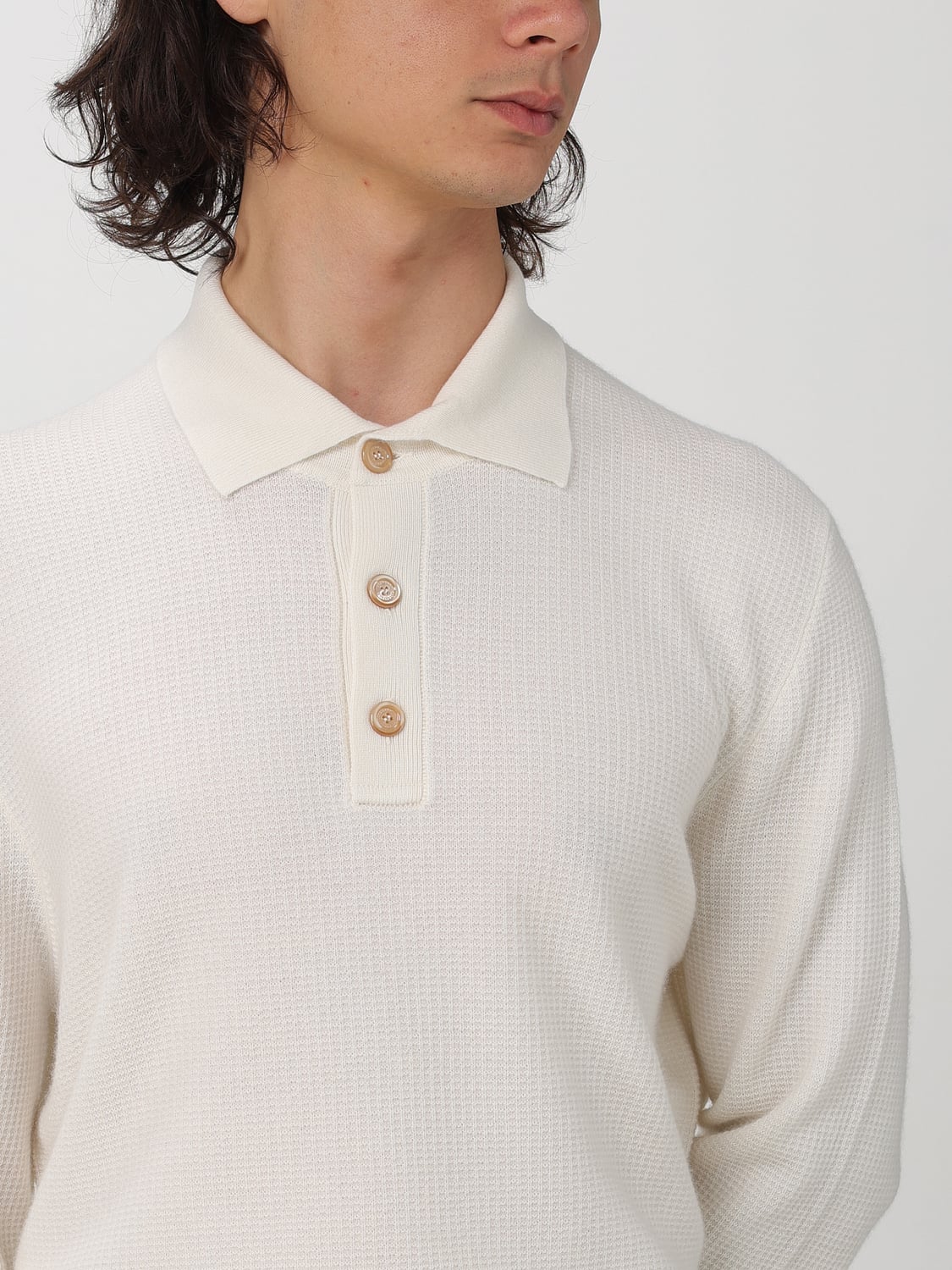 BRUNELLO CUCINELLI POLO: Pullover herren Brunello Cucinelli, Weiß - Img 5