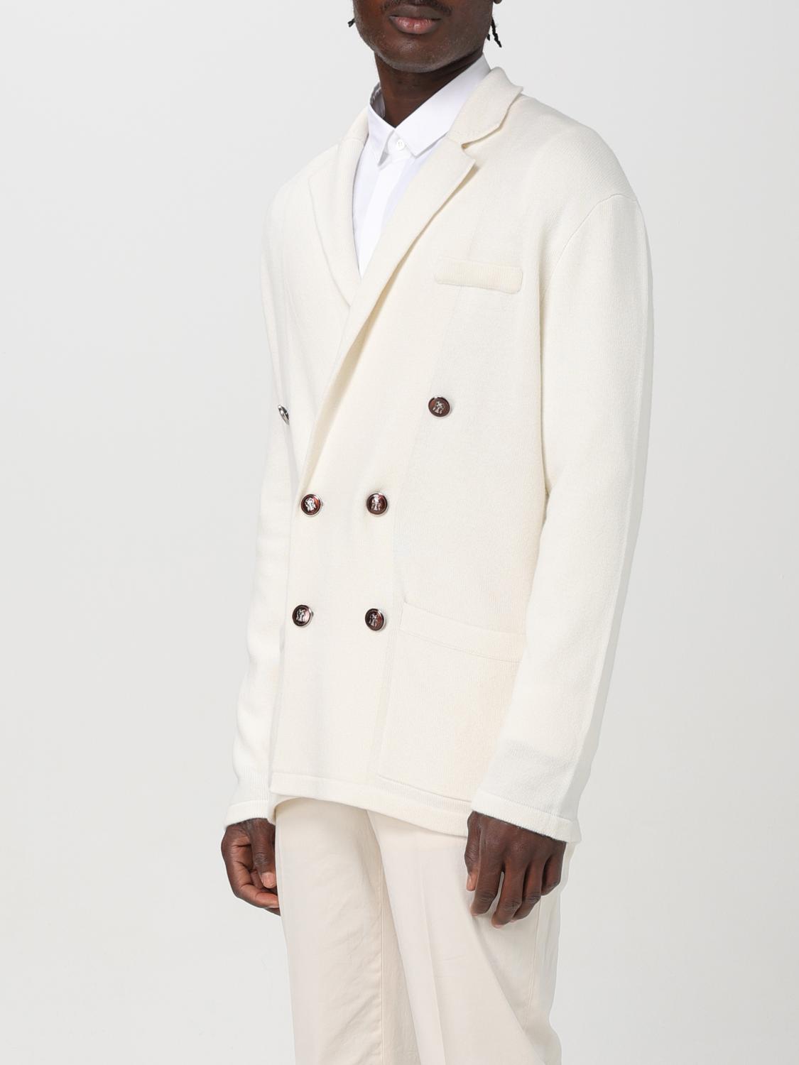 BRUNELLO CUCINELLI ジャケット: ブレザー メンズ Brunello Cucinelli, ホワイト - Img 4